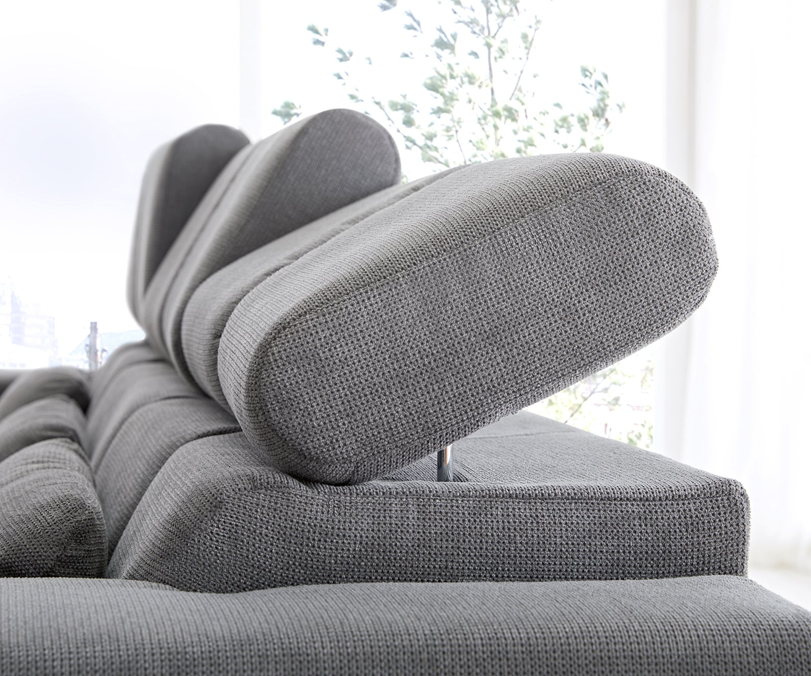 Canapé-d'angle Ordino 285x200 microfibre gris ottomane gauche réglage électrique de la profondeur d'assise 6 Canapé-d'angle Ordino 285x200 microfibre gris ottomane gauche réglage électrique de la profondeur d'assise 6