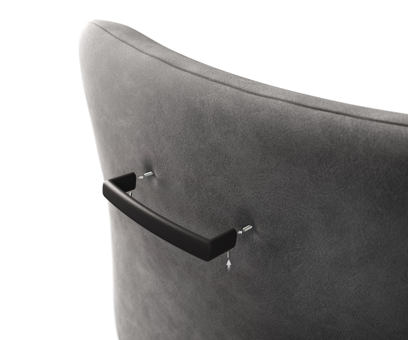 Poignée-de-fauteuil-de-bar Flex Flat Metal Noir  3