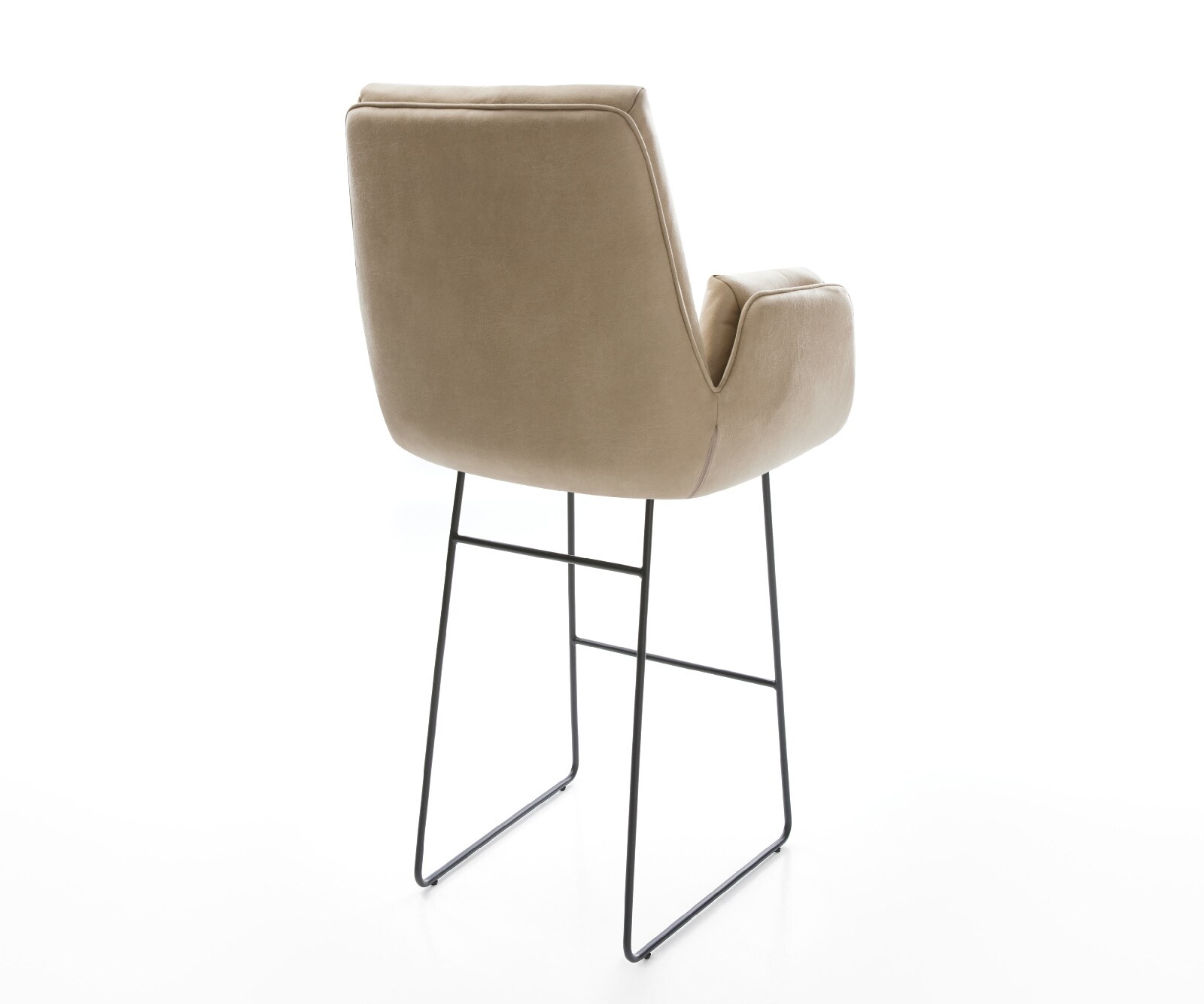 Chaise-de-bar Clea-Flex Microfibre Beige vintage Pied trapèze noir Noir 4