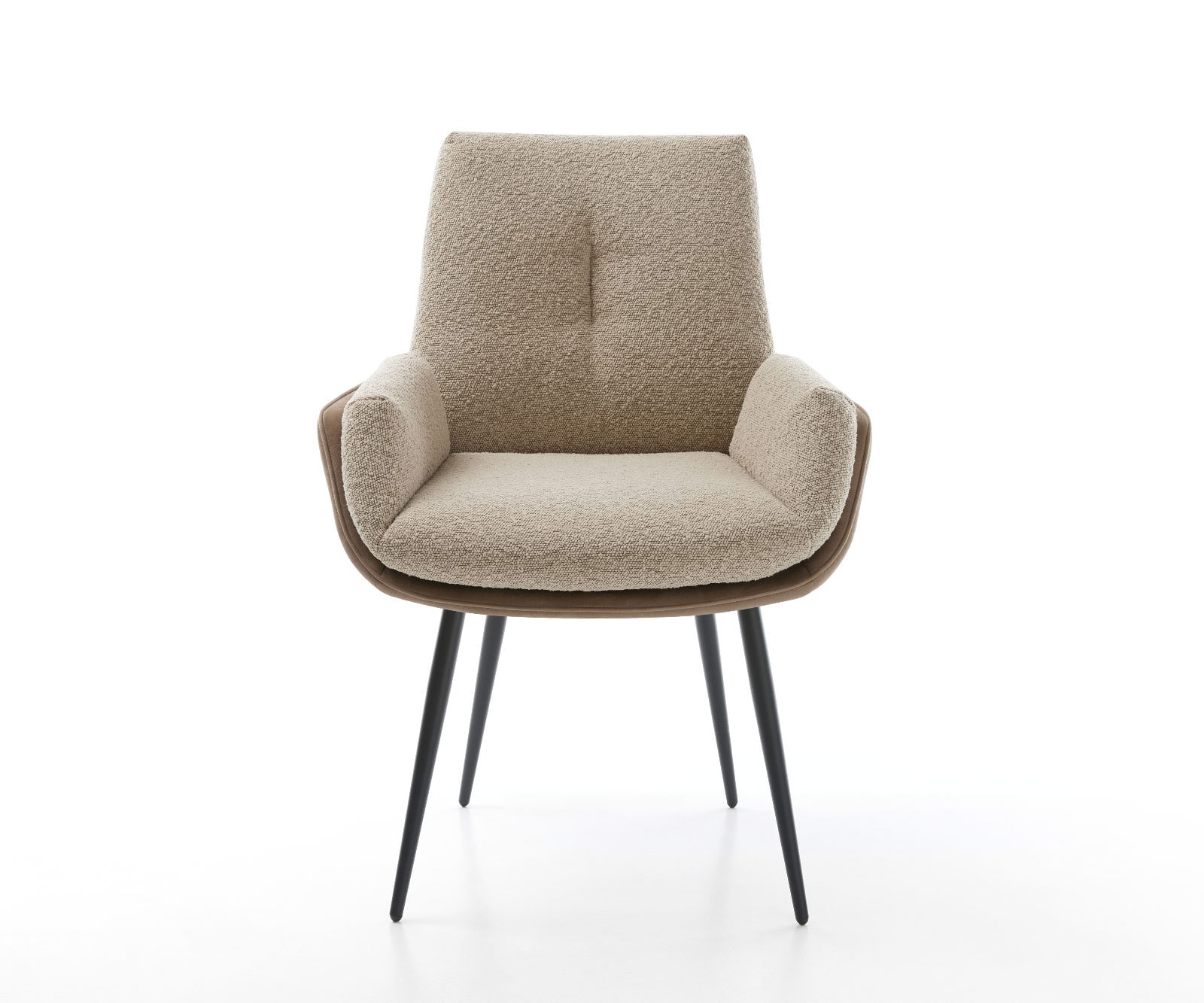 Chaise-de-salle-à-manger Clea-Flex tissu mixte couleur boue 4 pieds coniques noir 1 Chaise-de-salle-à-manger Clea-Flex tissu mixte couleur boue 4 pieds coniques noir 1
