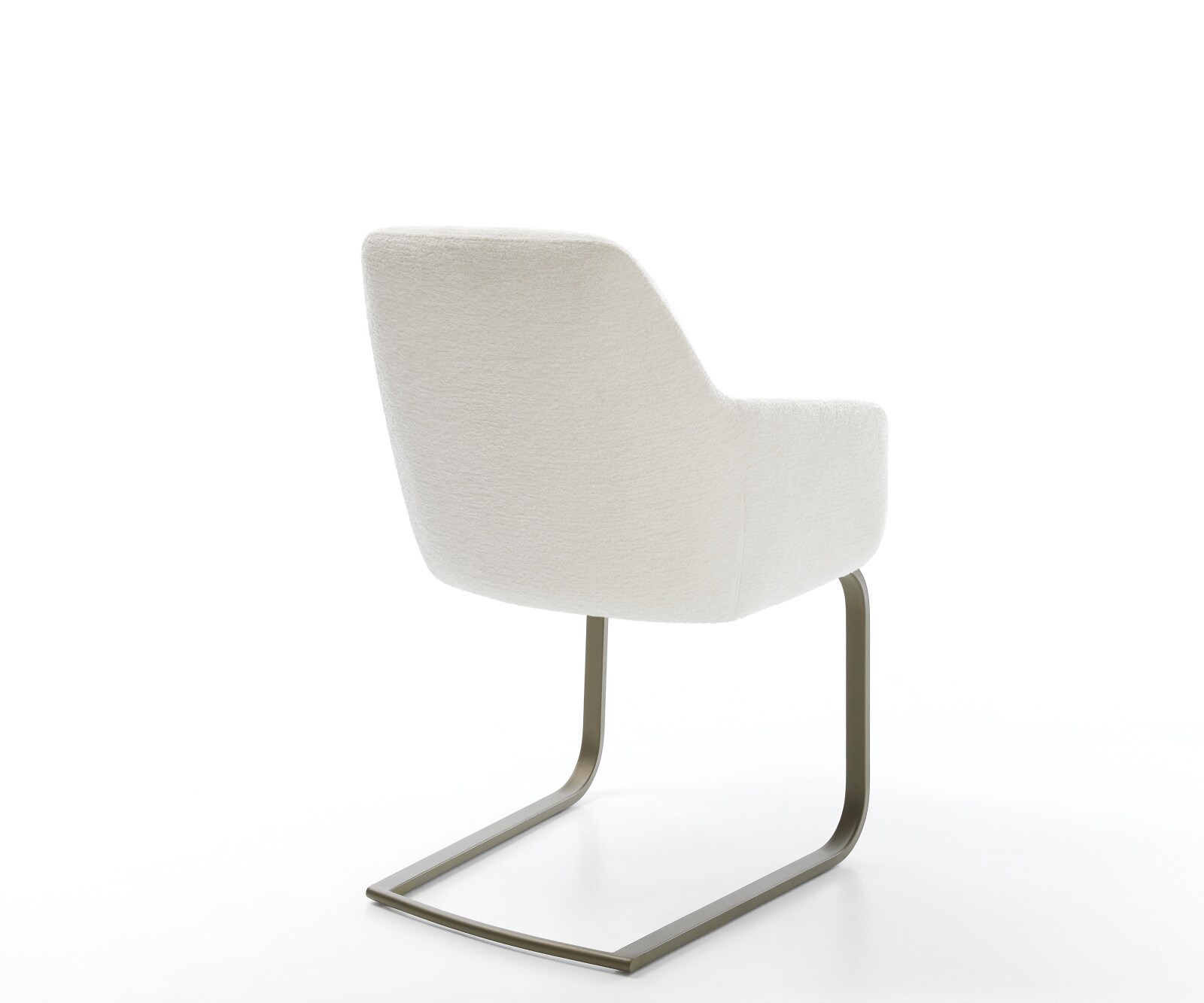 Cantilever Pejo-Flex bouclé doux beige pied cantilever plat aspect titane resorts ensachés 4