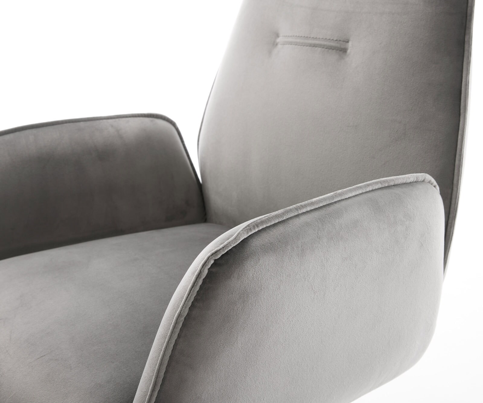 Chaise-de-salle-à-manger Zoa-Flex velours gris pied croisé conique noir ressorts ensachés 3 Chaise-de-salle-à-manger Zoa-Flex velours gris pied croisé conique noir ressorts ensachés 3