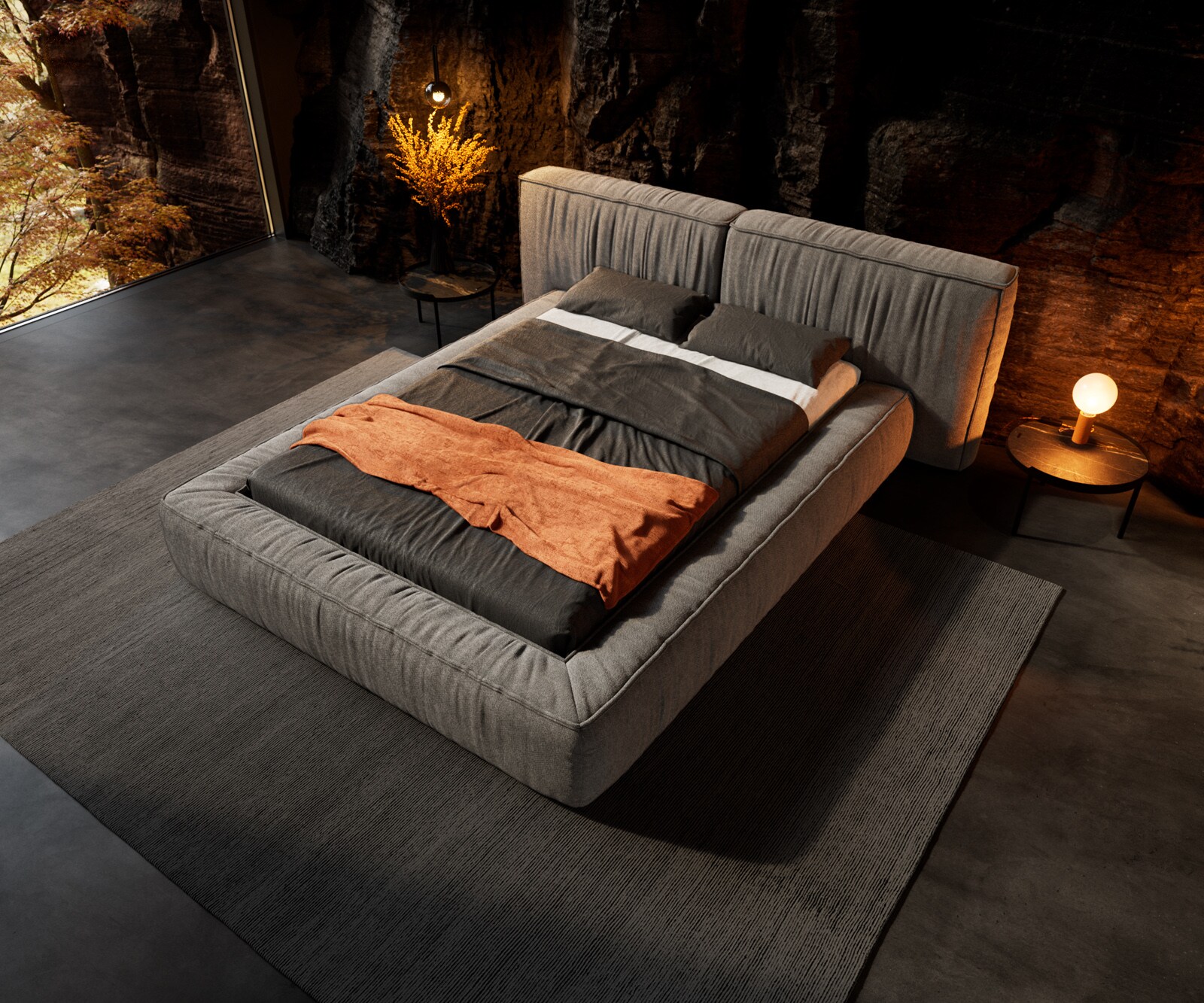 Sommier-rembourré Coperti 140x200 cm microfibre gris 3