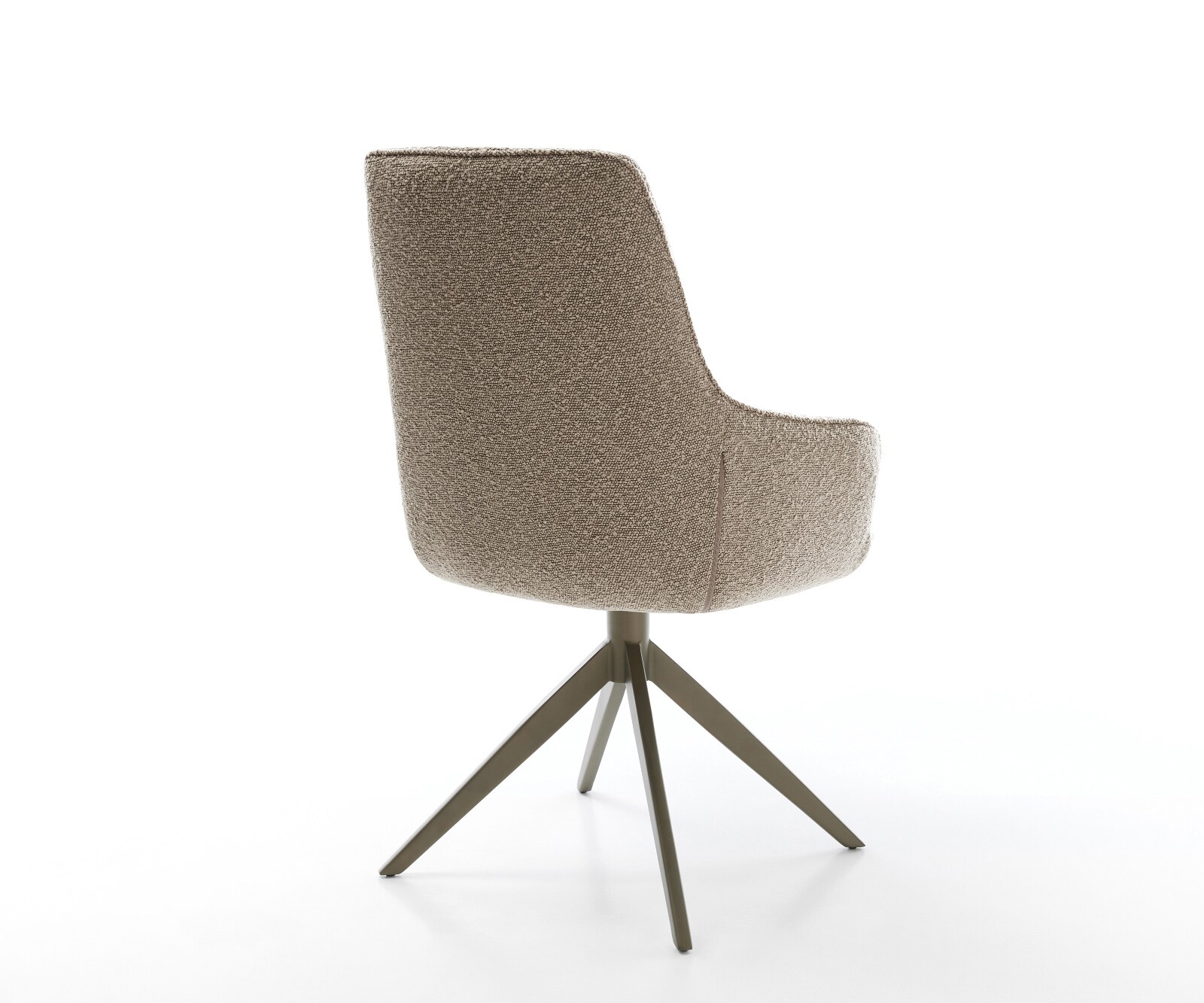 Chaise-pivotante Zelia-Flex avec accoudoirs bouclé boue pied croisé large aspect titane pivotement sur 360° fonction bascule ressorts ensachés 4