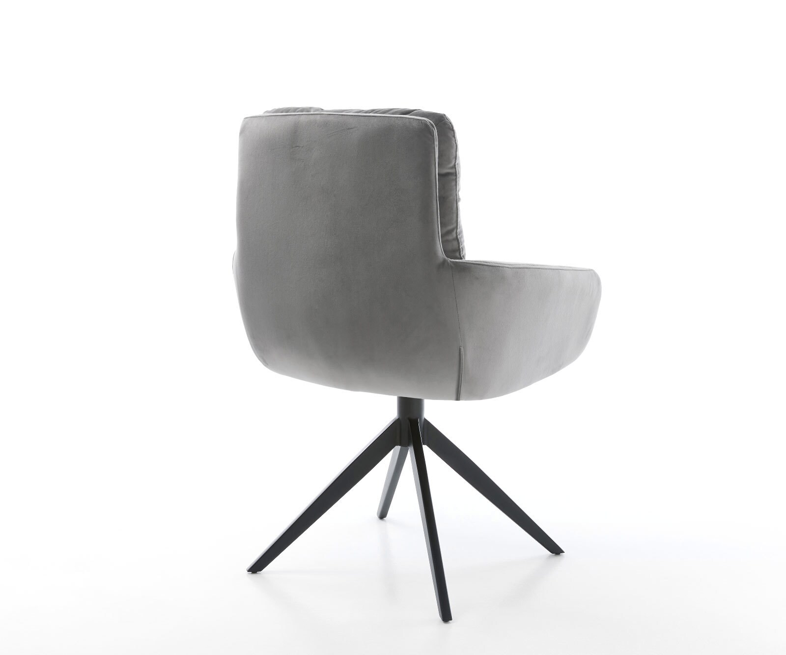 Chaise-pivotante Abelia-Flex velours gris pied croisé large noir pivotement sur 360° fonction bascule 4