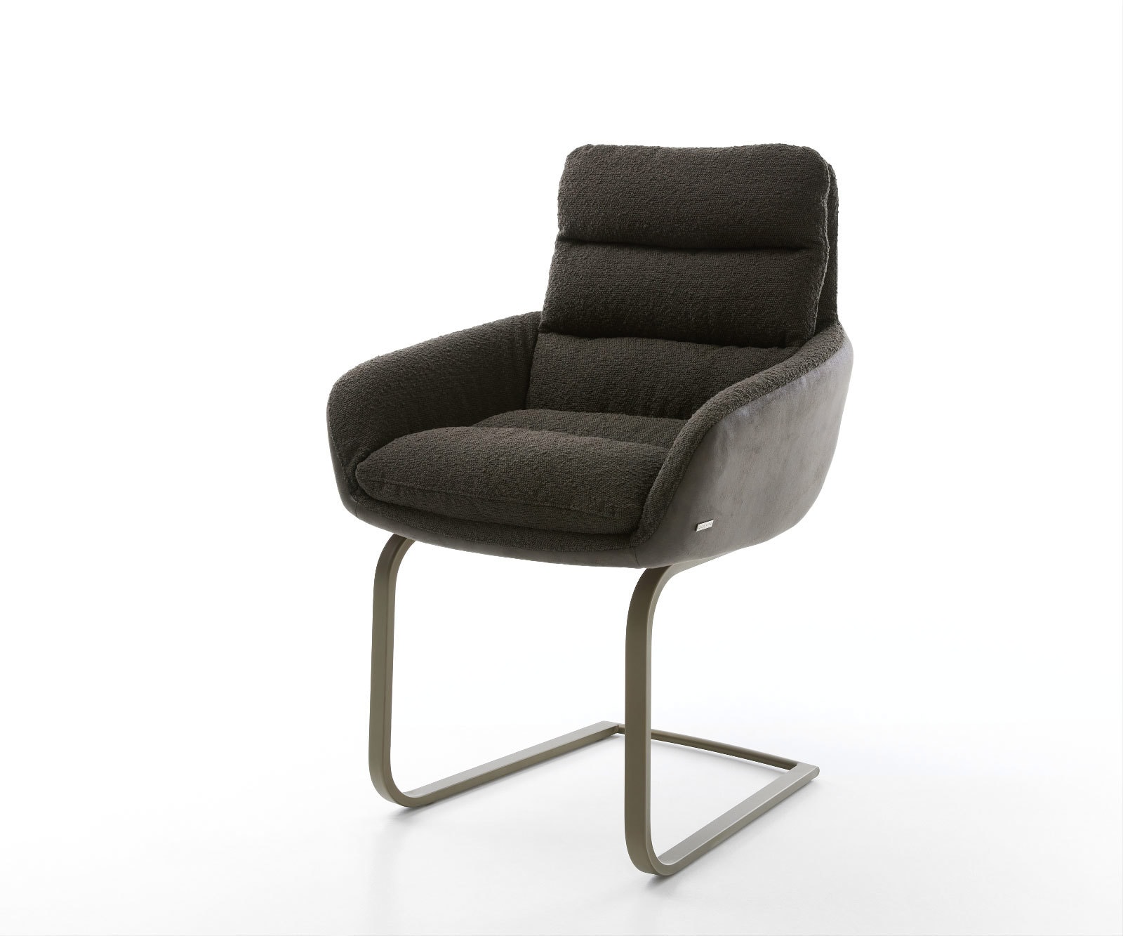 Cantilever Abelia-Flex avec accoudoirs tissu mixte noir pied cantilever plat aspect titane Cantilever Abelia-Flex avec accoudoirs tissu mixte noir pied cantilever plat aspect titane