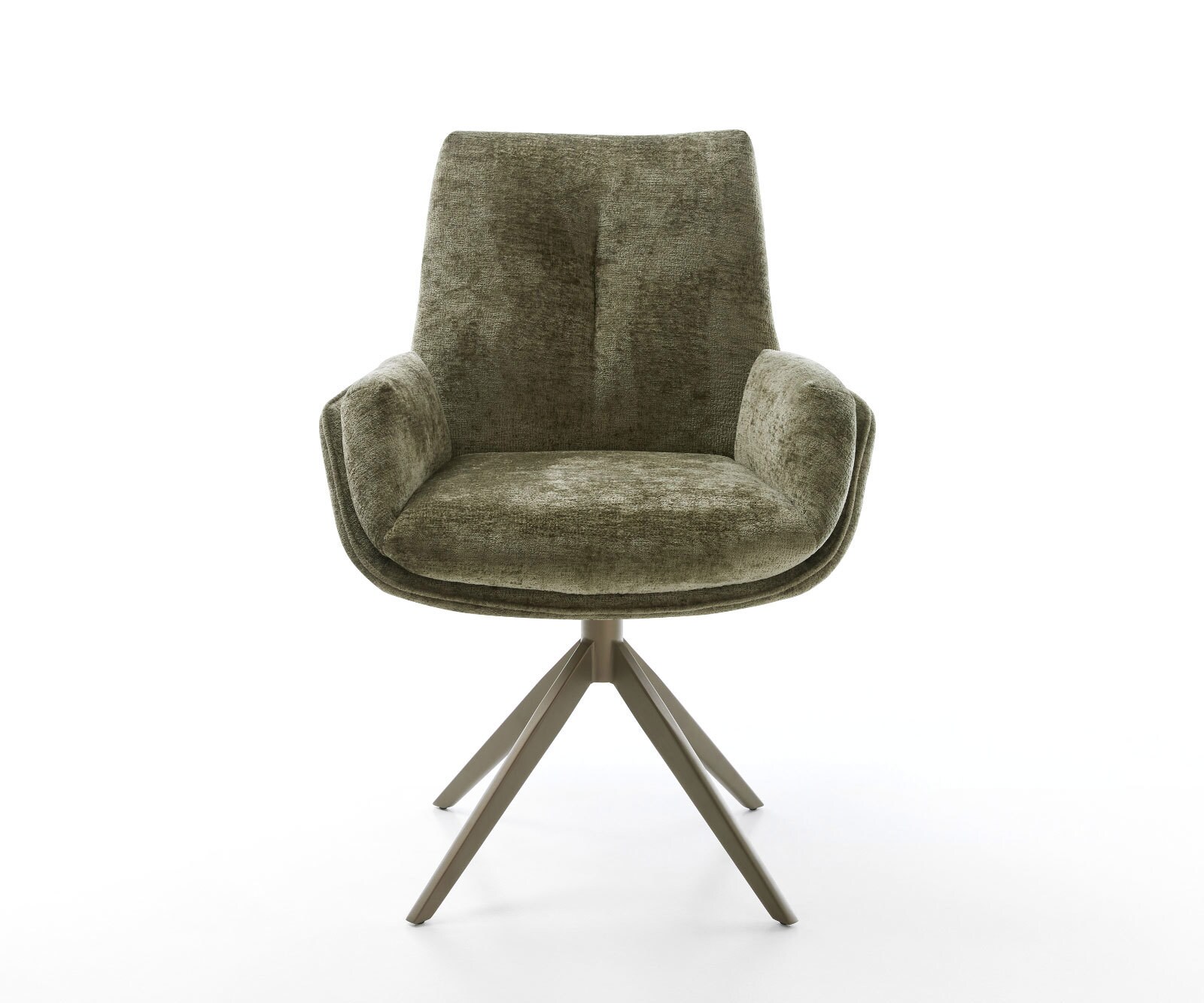 Chaise-pivotante Clea-Flex chenille olive pied croisé large aspect titane pivotement sur 360° fonction bascule 2