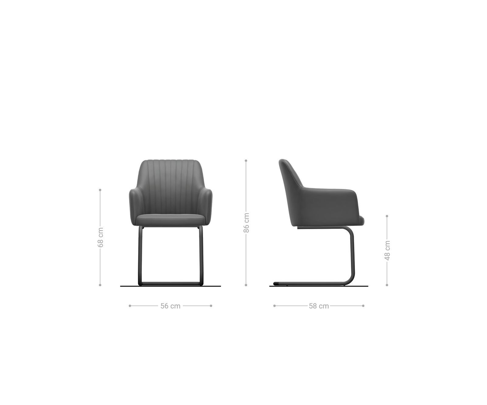 Cantilever Greg-Flex cuir de vache noir pied cantilever rond noir ressorts ensachés 5 Cantilever Greg-Flex cuir de vache noir pied cantilever rond noir ressorts ensachés 5