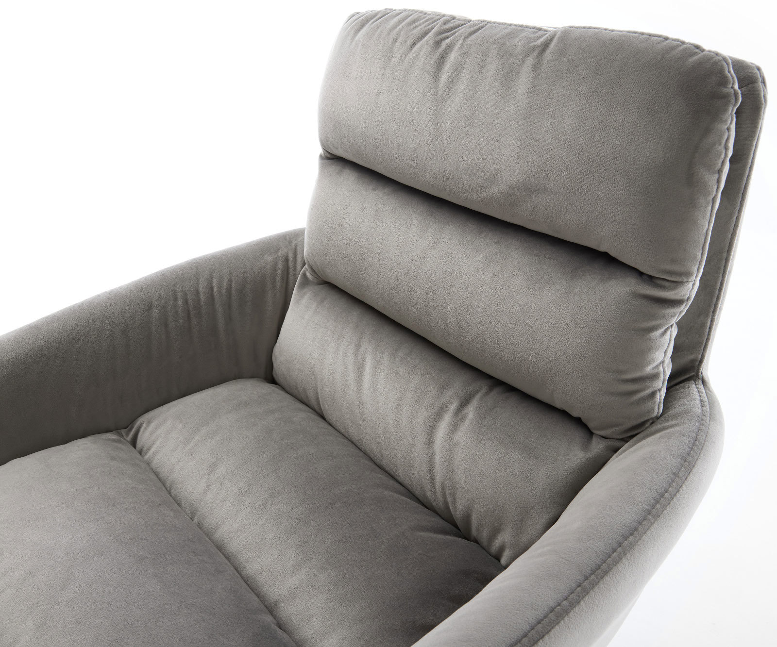 Cantilever Abelia-Flex avec accoudoirs velours gris pied cantilever plat noir 4