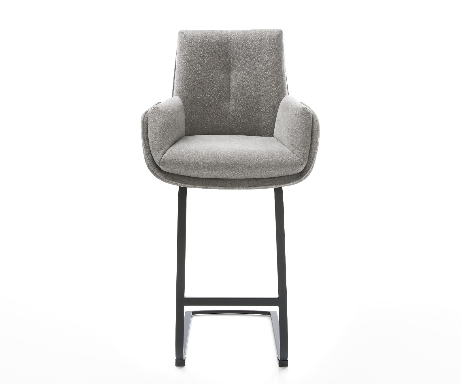 Chaise-de-bar Clea-Flex Structure en tissu Soft Gris Piètement métallique plat 2