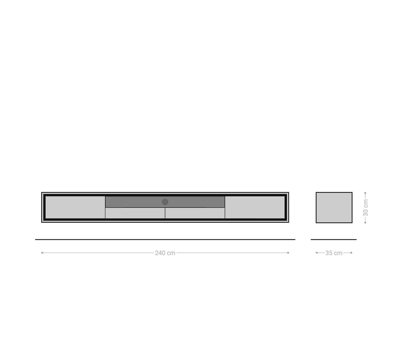 Meuble-TV Stonegrace 240 cm Chêne Naturel 2 portes 1 compartiment 2 tiroirs Placage pierre Suspendu 9