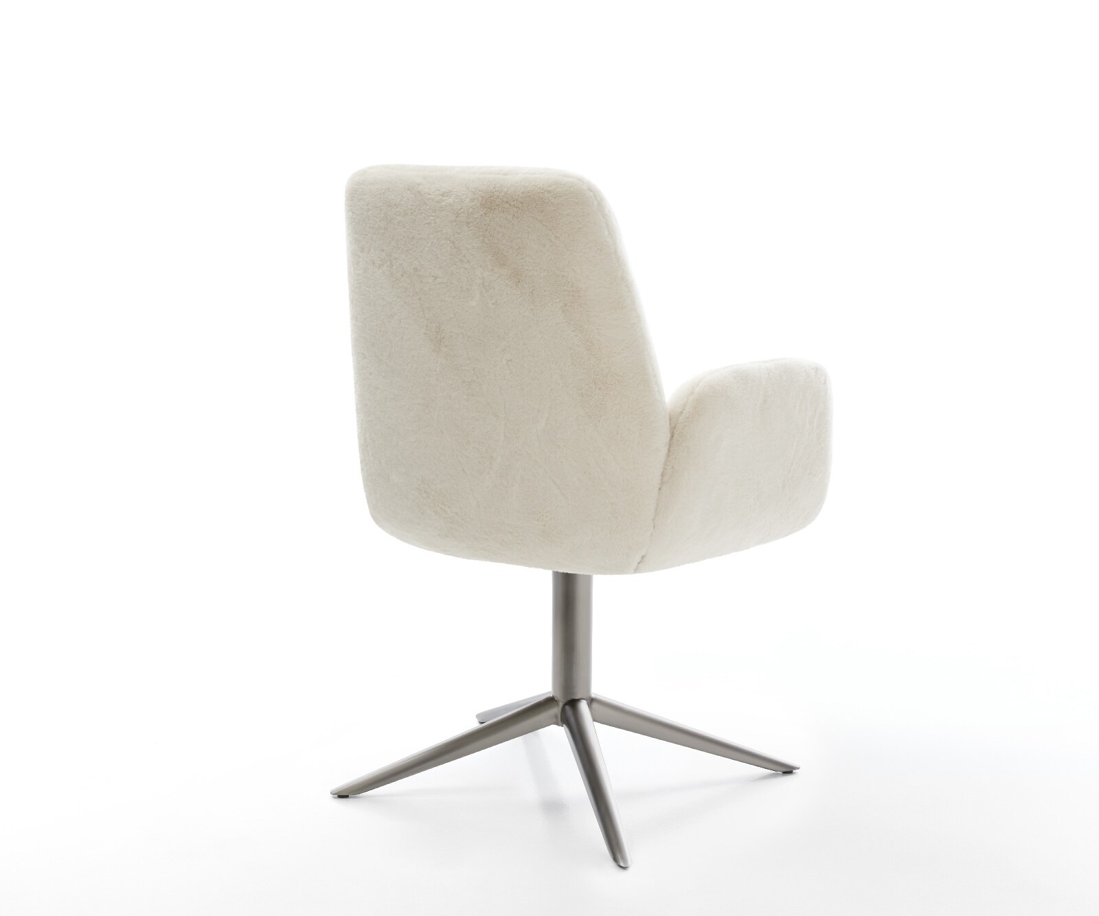 Chaise-pivotante Zoa-Flex peluche crème-blanc pied de chaise 4 branches grafiete pivotement sur 360° fonction bascule resorts ensachés 4