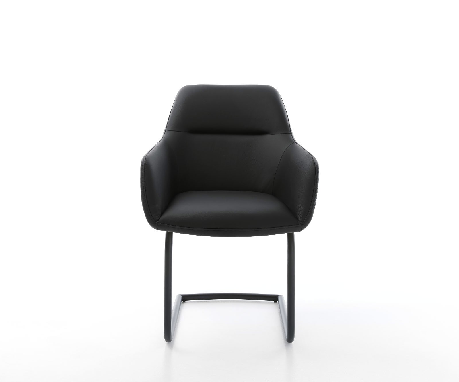 Cantilever Pejo-Flex cuir de vache noir pied cantilever rond noir ressorts ensachés 1 Cantilever Pejo-Flex cuir de vache noir pied cantilever rond noir ressorts ensachés 1