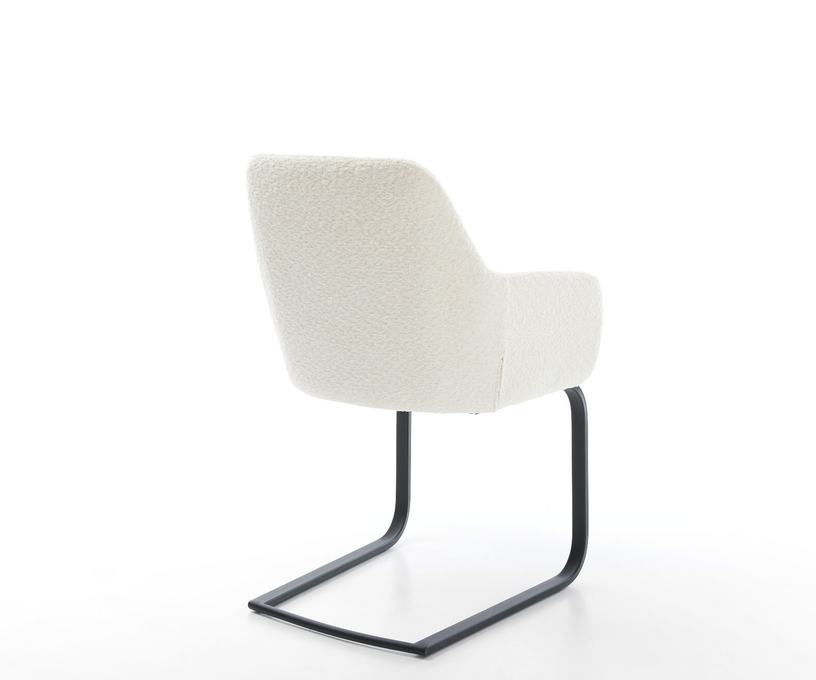 Cantilever Pejo-Flex bouclé blanc pied cantilever plat noir ressorts ensachés 4