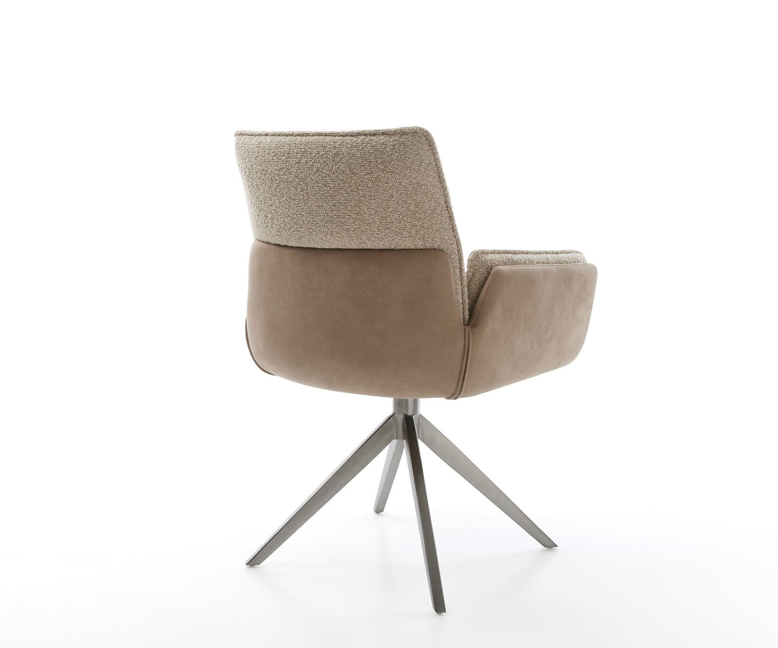 Chaise-pivotante Nela-Flex tissu mixte couleur boue pied croisé large grafiete pivotement sur 360° fonction bascule 4