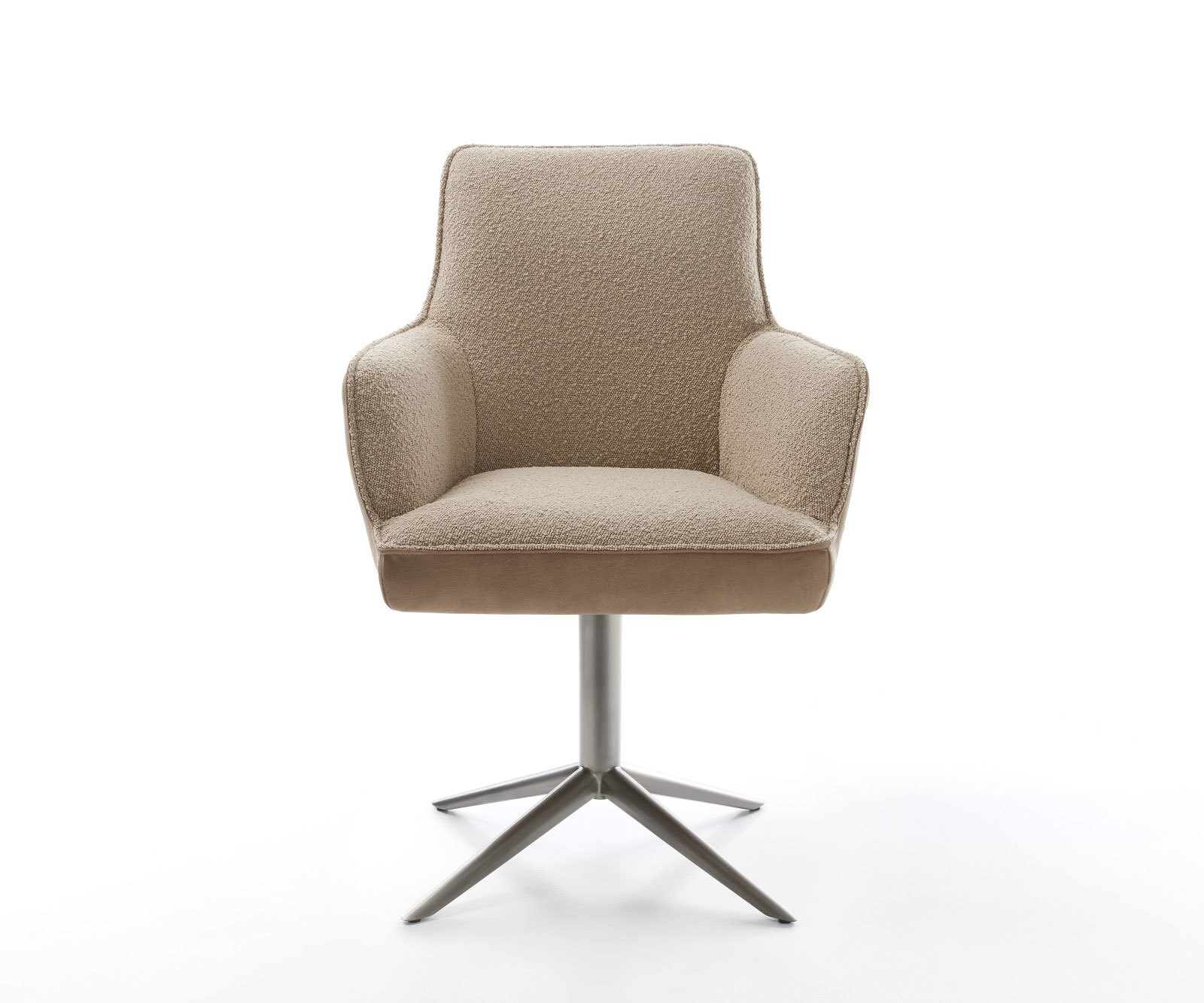 Chaise-pivotante Heira-Flex mit Armlehnen microvelours couleur boue pied de chaise 4 branches grafiete pivotement sur 360° fonction bascule ressorts ensachés 2