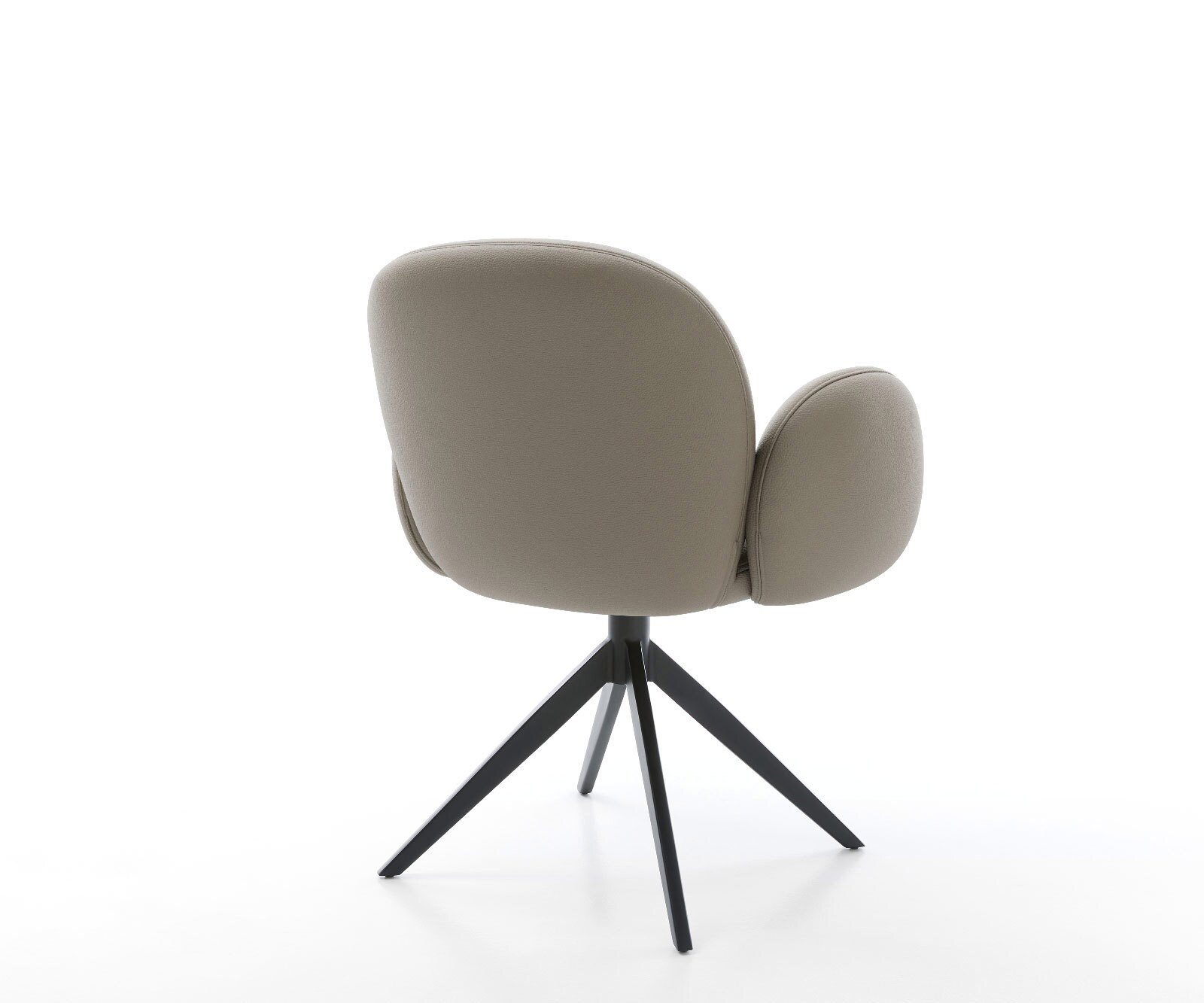 Chaise-pivotante Nube-Flex cuir de vache couleur boue pied croisé large noir pivotement sur 360° fonction bascule ressorts ensachés 4
