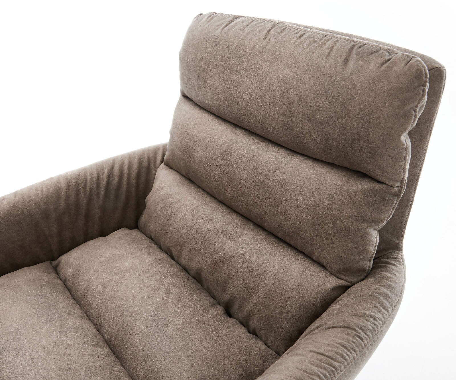 Cantilever Abelia-Flex avec accoudoirs microvelours taupe vintage pied cantilever rond noir 4