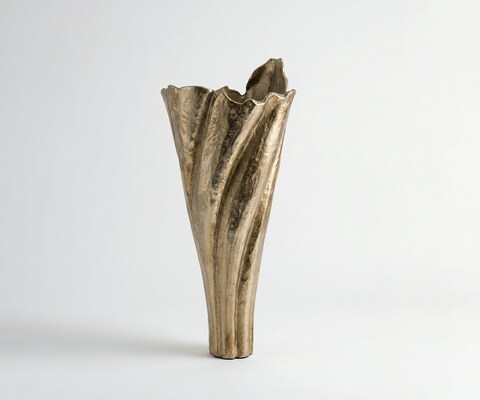 Vase Flamara l33 x P29 x H74 cm Aluminium Champagner Fait main