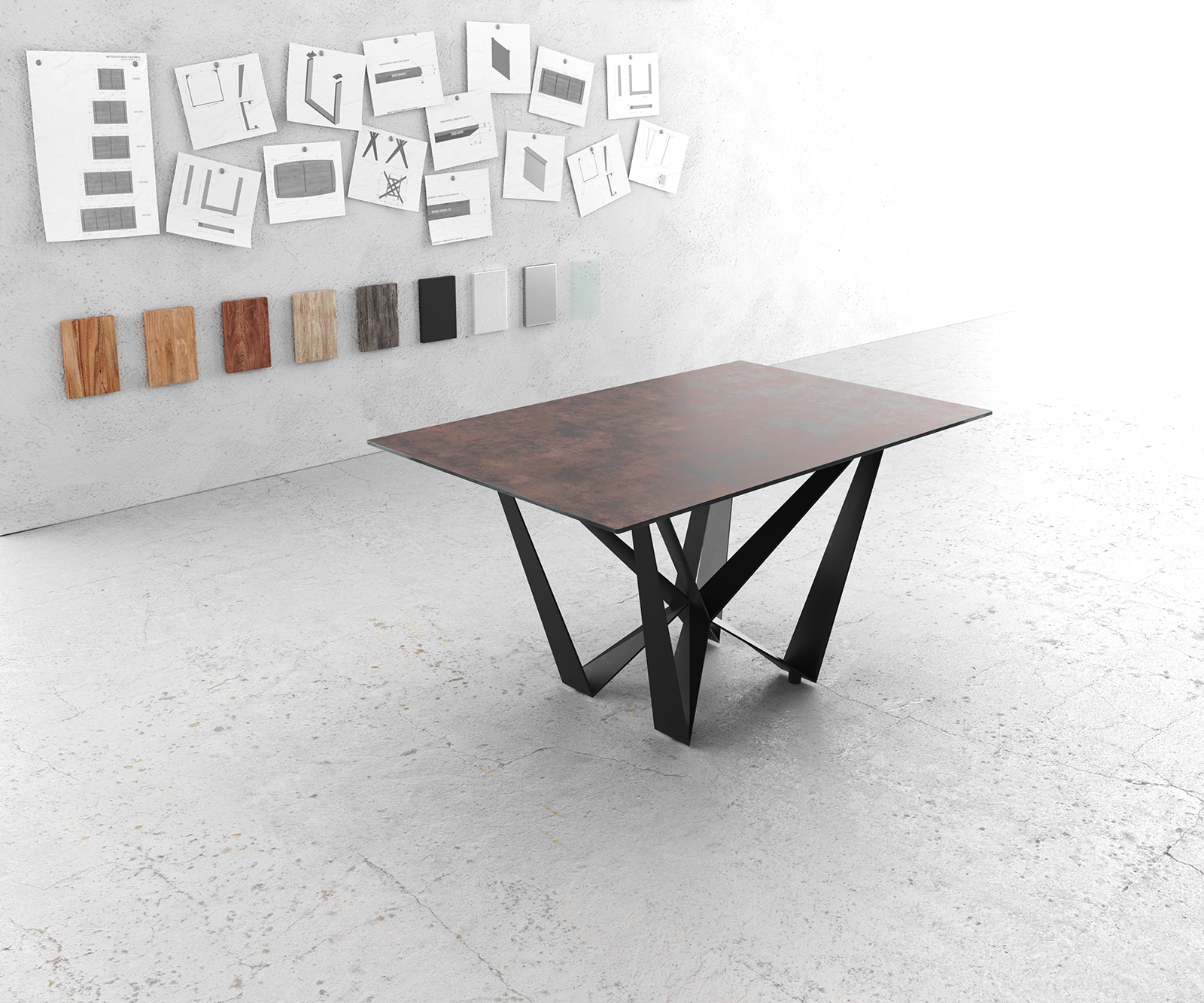 Table de salle à manger Edge Verre Relief Rectangle 1