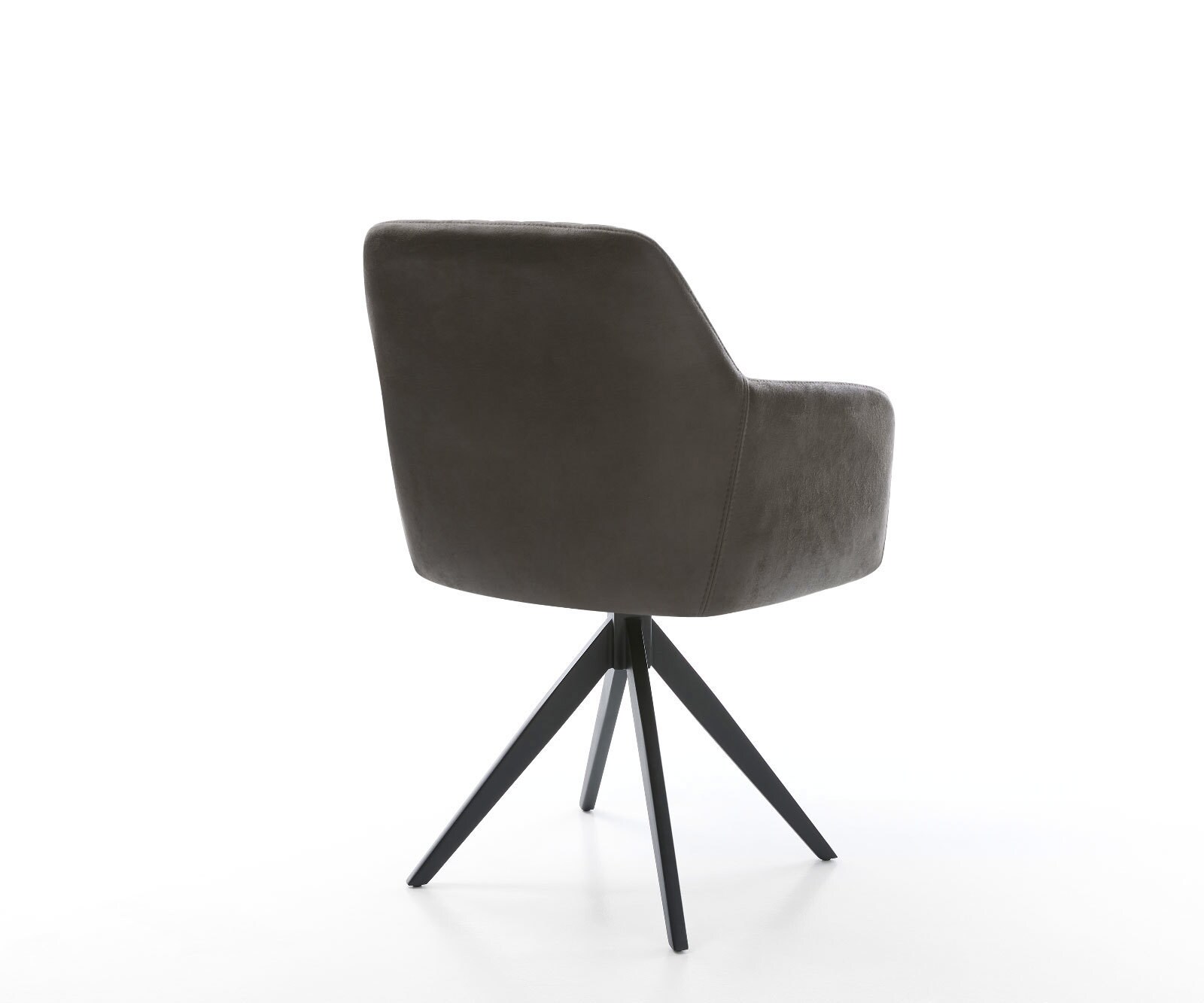 Chaise-de-salle-à-manger Greg-Flex microvelours anthracite vintage pied croisé angulaire noir ressorts ensachés 4