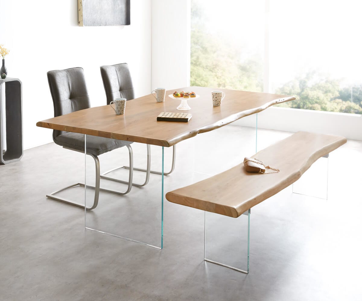 Plateau-de-table-à-manger Edge 200x100cm acacia nature Live-Edge 4