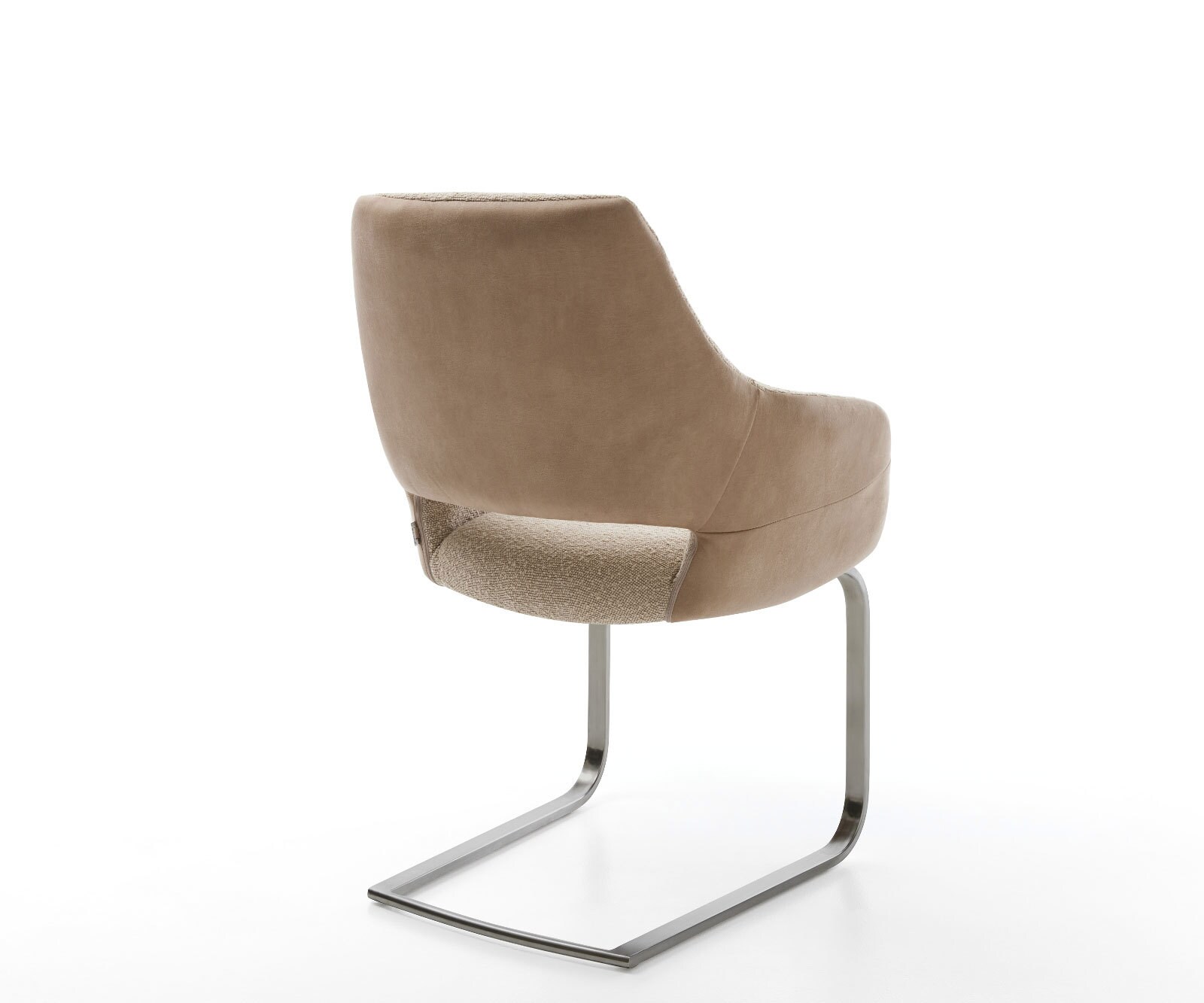 Cantilever Yago-Flex avec accoudoirs tissu mixte couleur boue pied cantilever plat acier inoxydable brossé ressorts ensachés 4 Cantilever Yago-Flex avec accoudoirs tissu mixte couleur boue pied cantilever plat acier inoxydable brossé ressorts ensachés 4