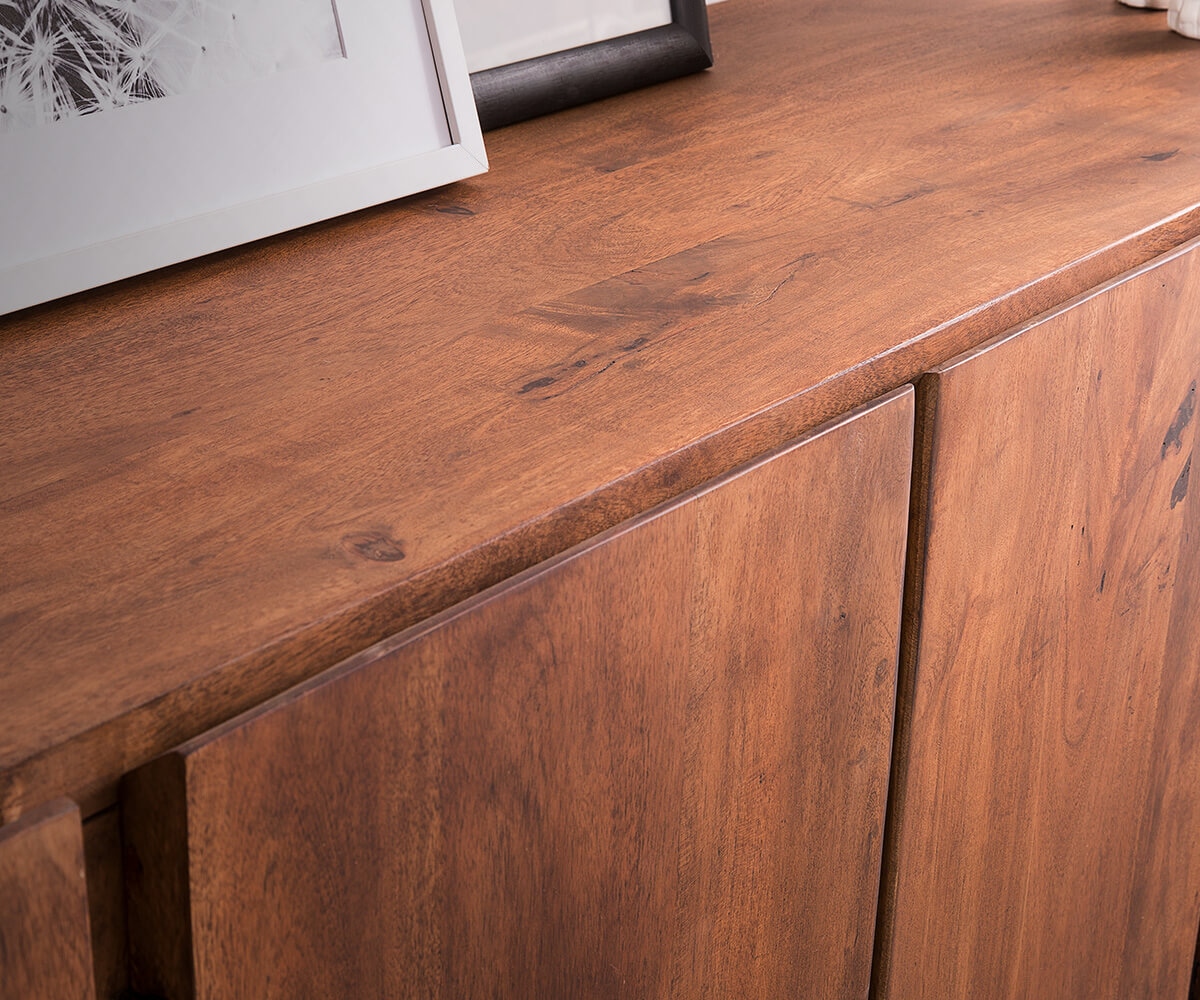 Commode Live-Edge 220 cm massif acacia marron 6 portes buffet 3 Commode Live-Edge 220 cm massif acacia marron 6 portes buffet 3