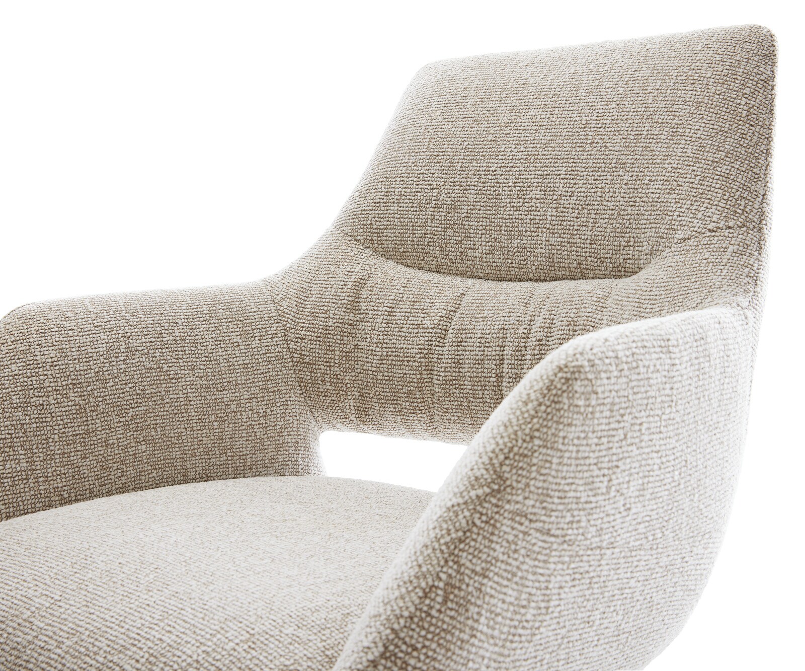 Cantilever Yago-Flex avec accoudoirs tissu tissé doux beige pied cantilever plat aspect titane resorts ensachés 4