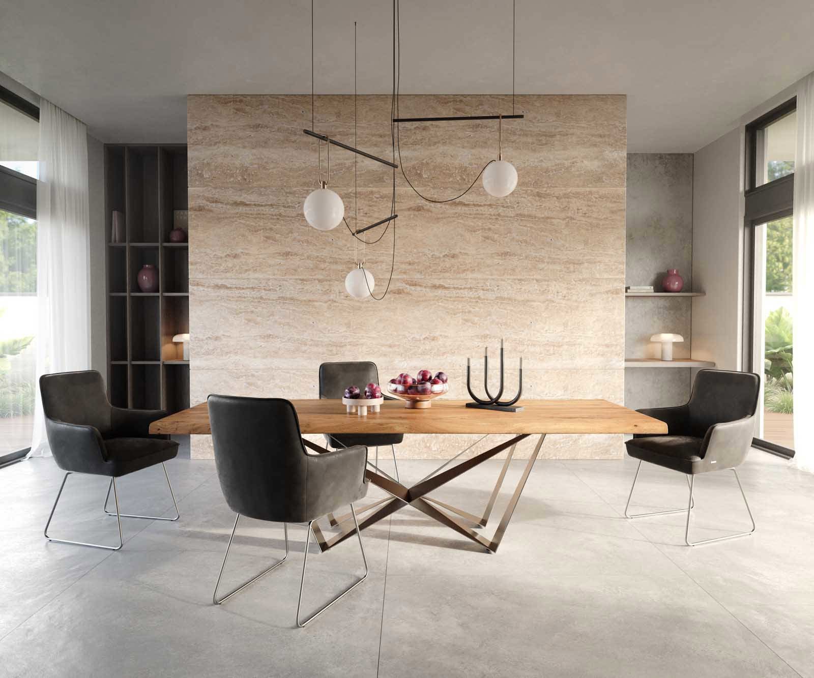 Chaise-de-salle-à-manger Heira-Flex avec accoudoirs microvelours anthracite vintage pied trapèze acier inoxydable brossé ressorts ensachés 4 Chaise-de-salle-à-manger Heira-Flex avec accoudoirs microvelours anthracite vintage pied trapèze acier inoxydable brossé ressorts ensachés 4