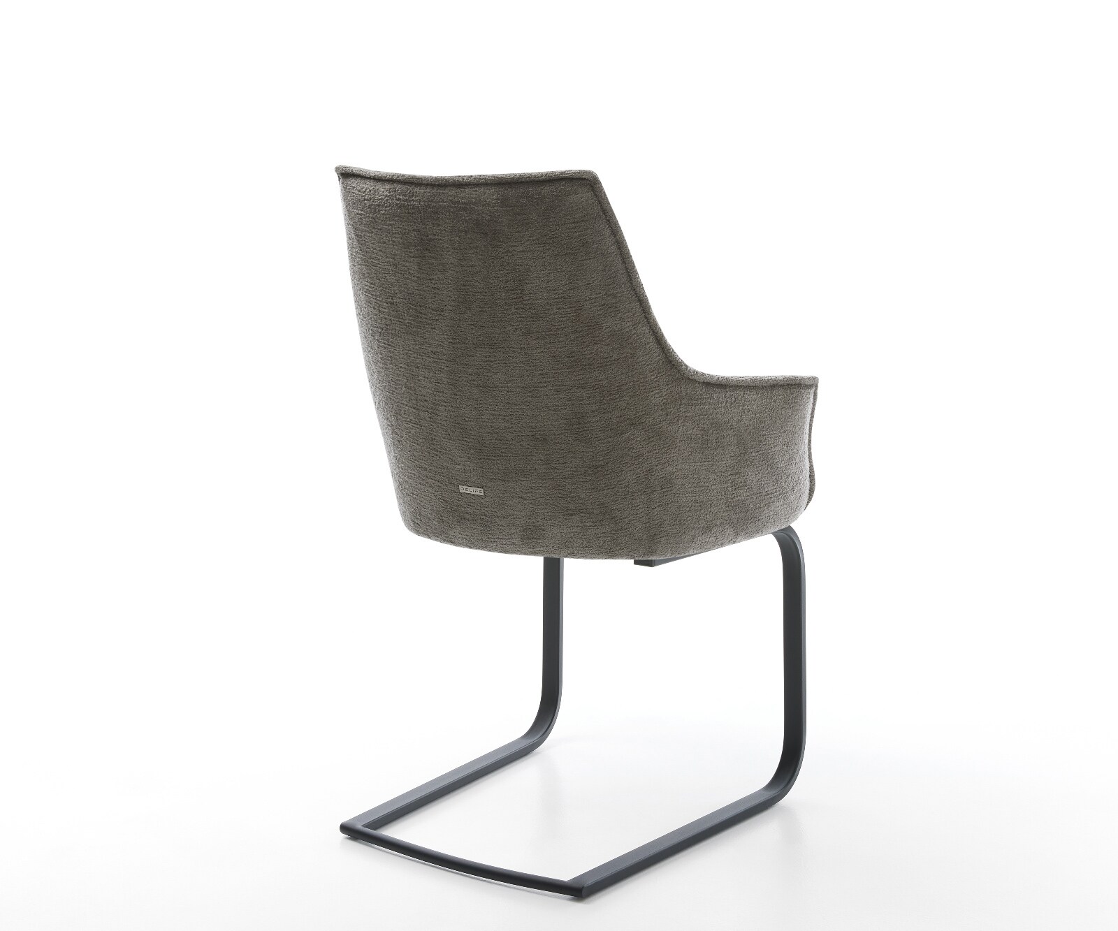 Cantilever Alja-Flex avec accoudoirs bouclé doux couleur boue pied cantilever plat noir resorts ensachés 5