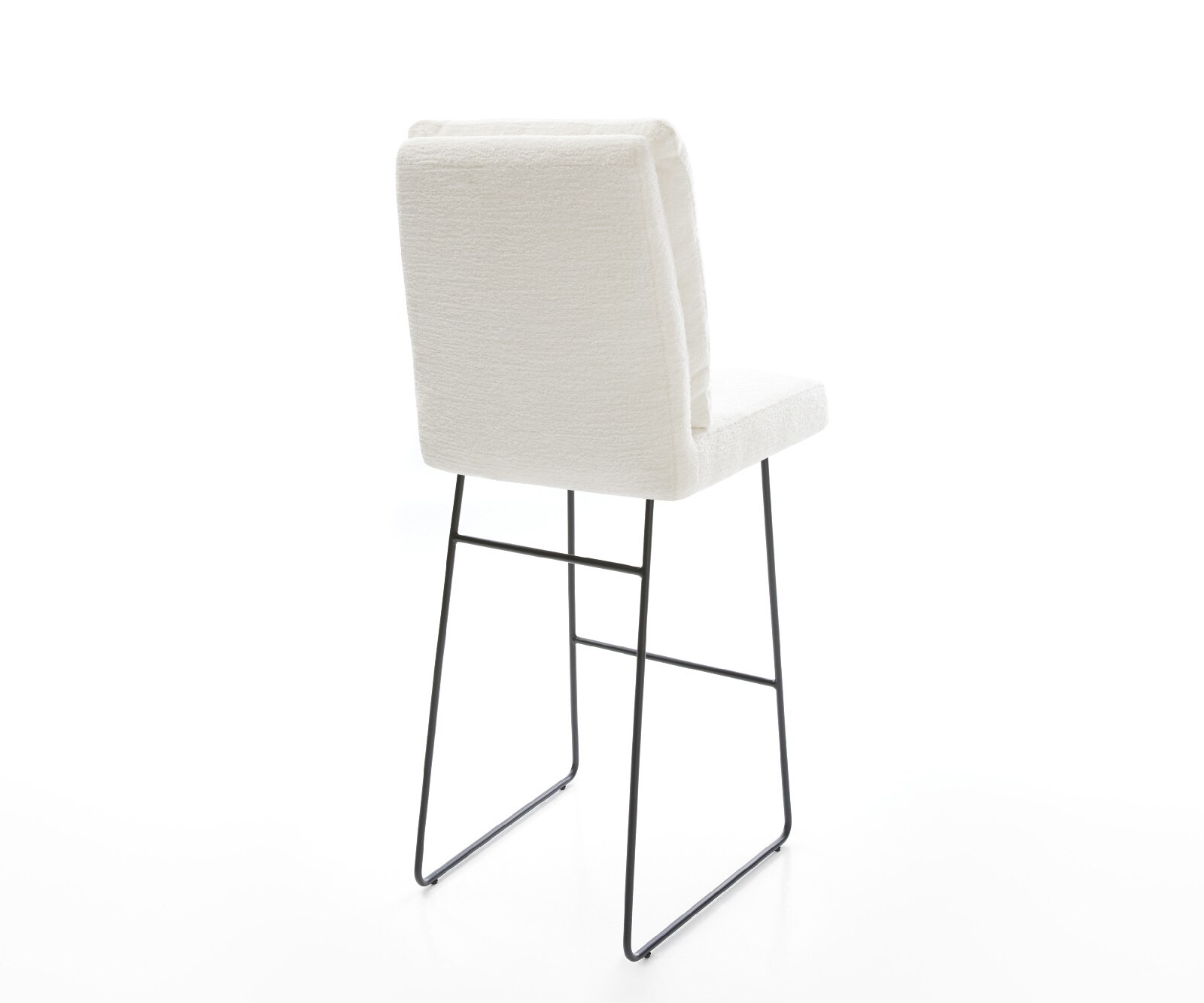Chaise-de-bar Pela-Flex Bouclé doux Beige Pied trapèze noir Noir 4