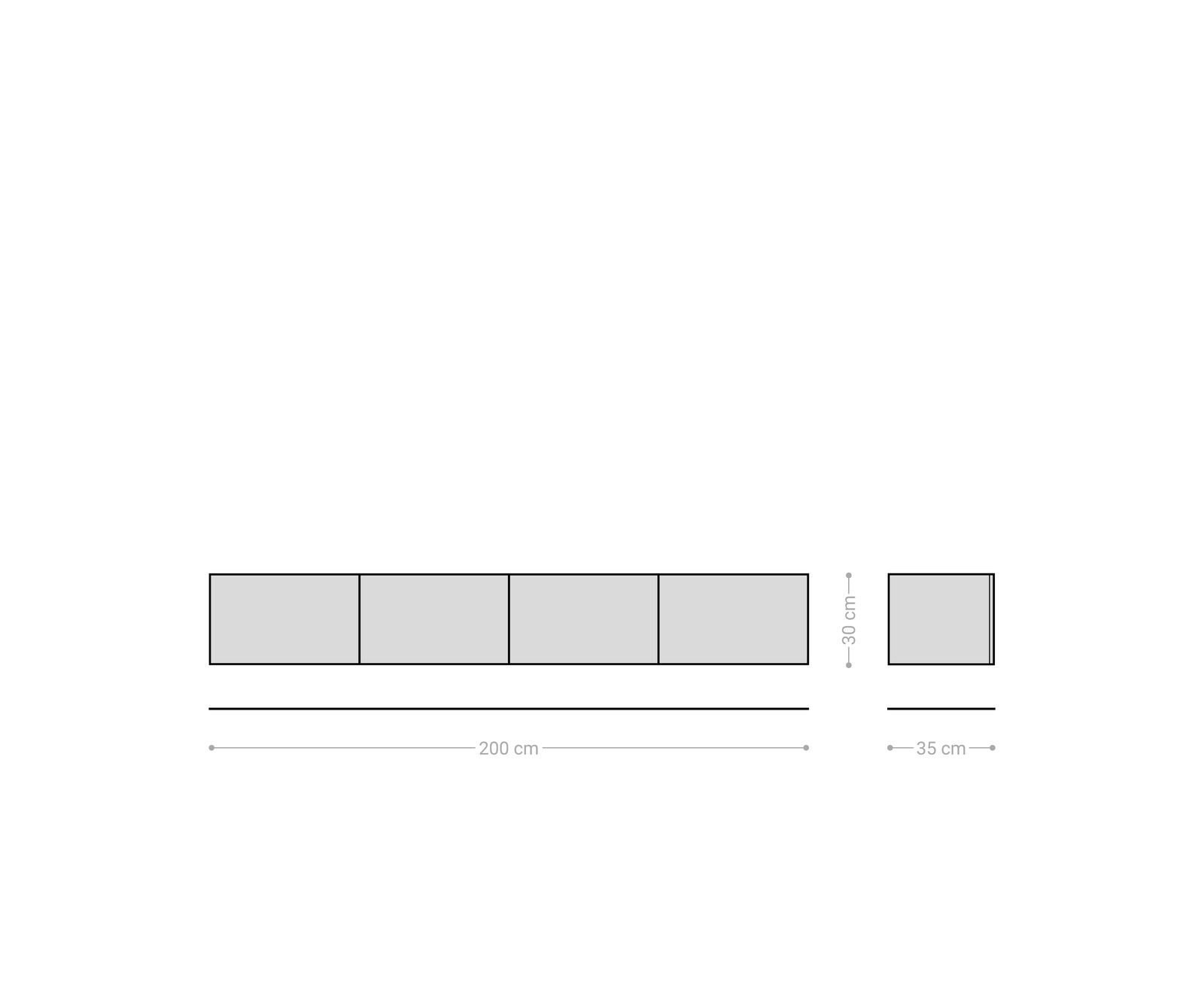 Meuble-TV  Imara 200 cm brun manguier 4 portes suspendues 4