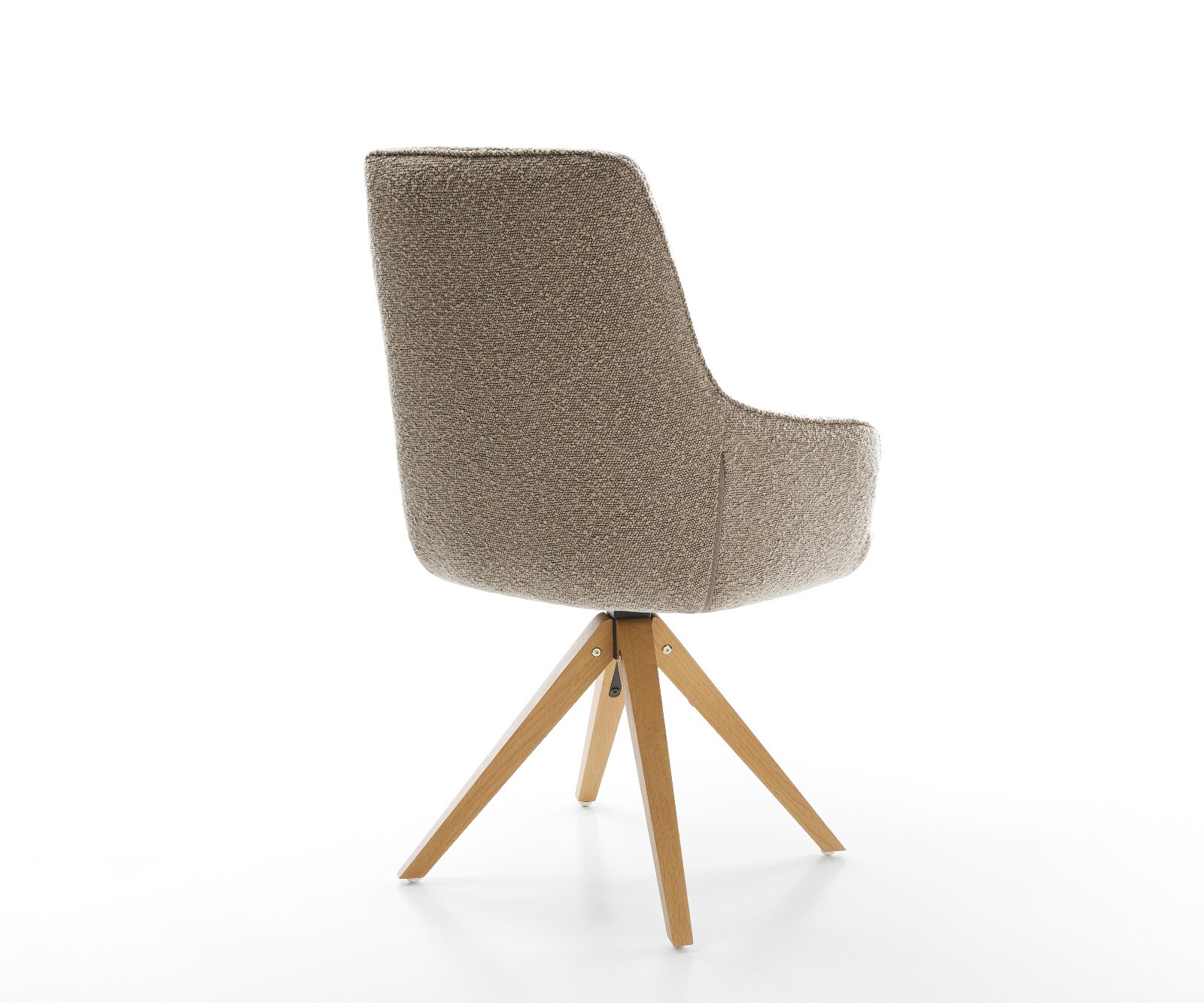 Chaise-pivotante Zelia-Flex avec accoudoirs bouclé boue pied en bois angulaire naturel pivotement sur 180° ressorts ensachés 4