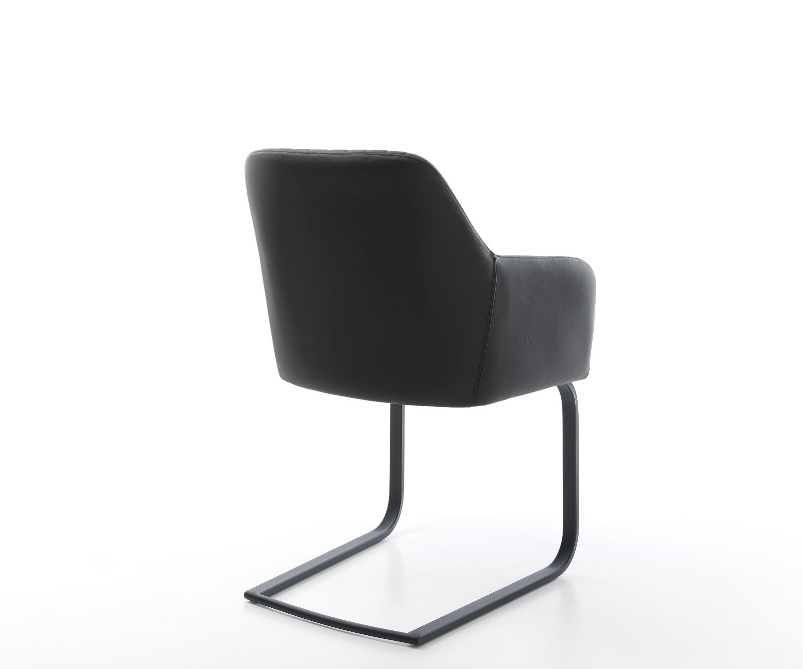 Cantilever Greg-Flex cuir de vache noir pied cantilever plat noir ressorts ensachés 4 Cantilever Greg-Flex cuir de vache noir pied cantilever plat noir ressorts ensachés 4