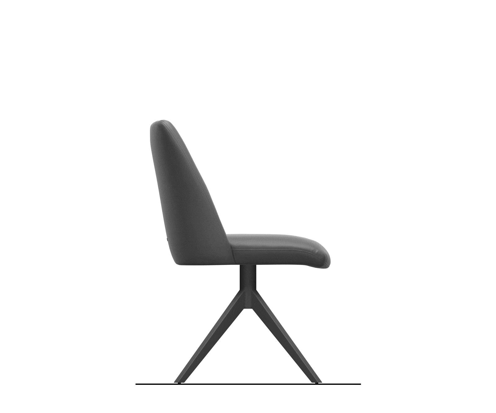 Chaise-pivotante Elso-Flex cuir de vache noir pied croisé large aspect titane pivotement sur 360° fonction bascule ressorts ensachés 8