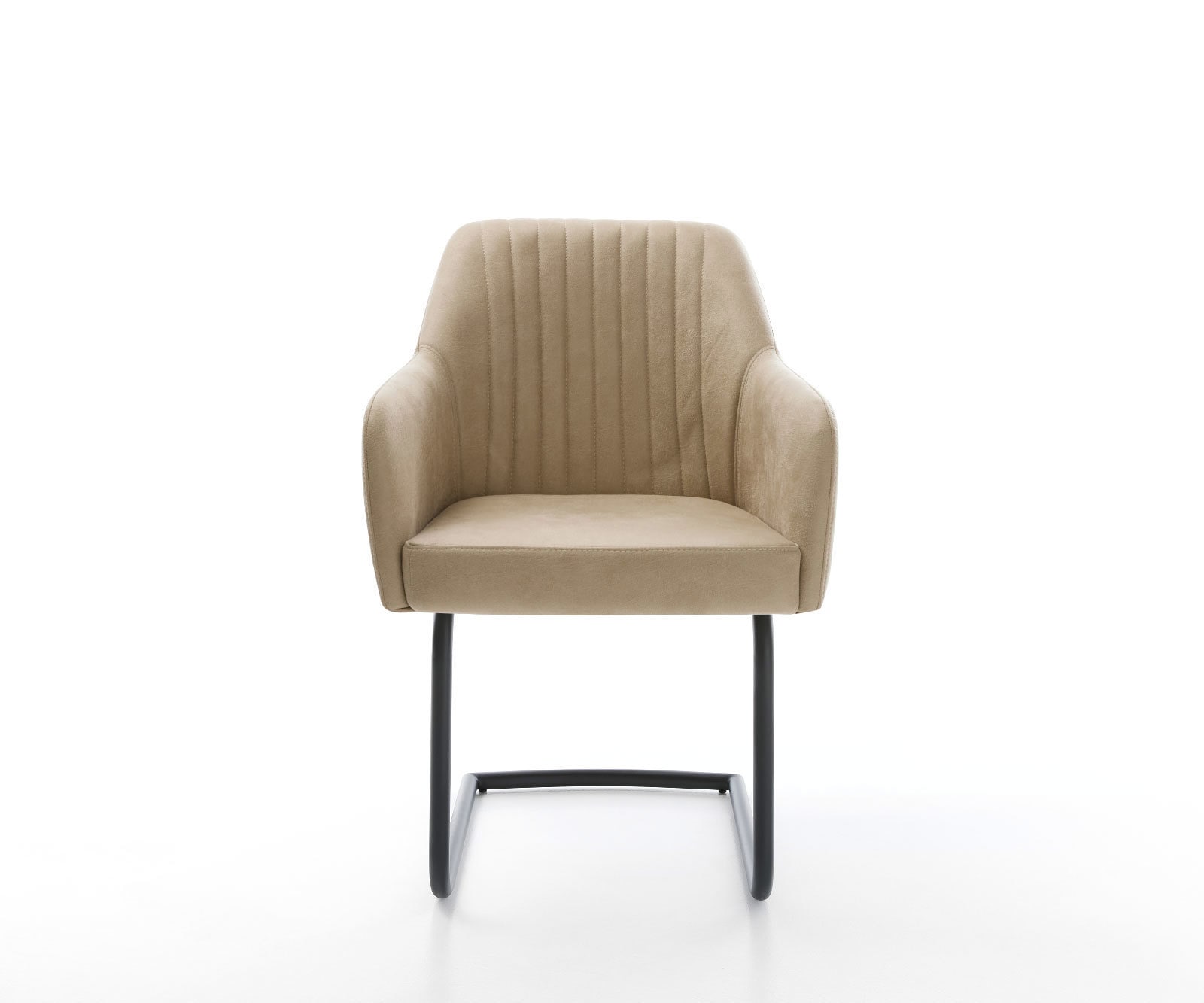 Cantilever Greg-Flex microvelours beige vintage pied cantilever rond noir ressorts ensachés 1 Cantilever Greg-Flex microvelours beige vintage pied cantilever rond noir ressorts ensachés 1