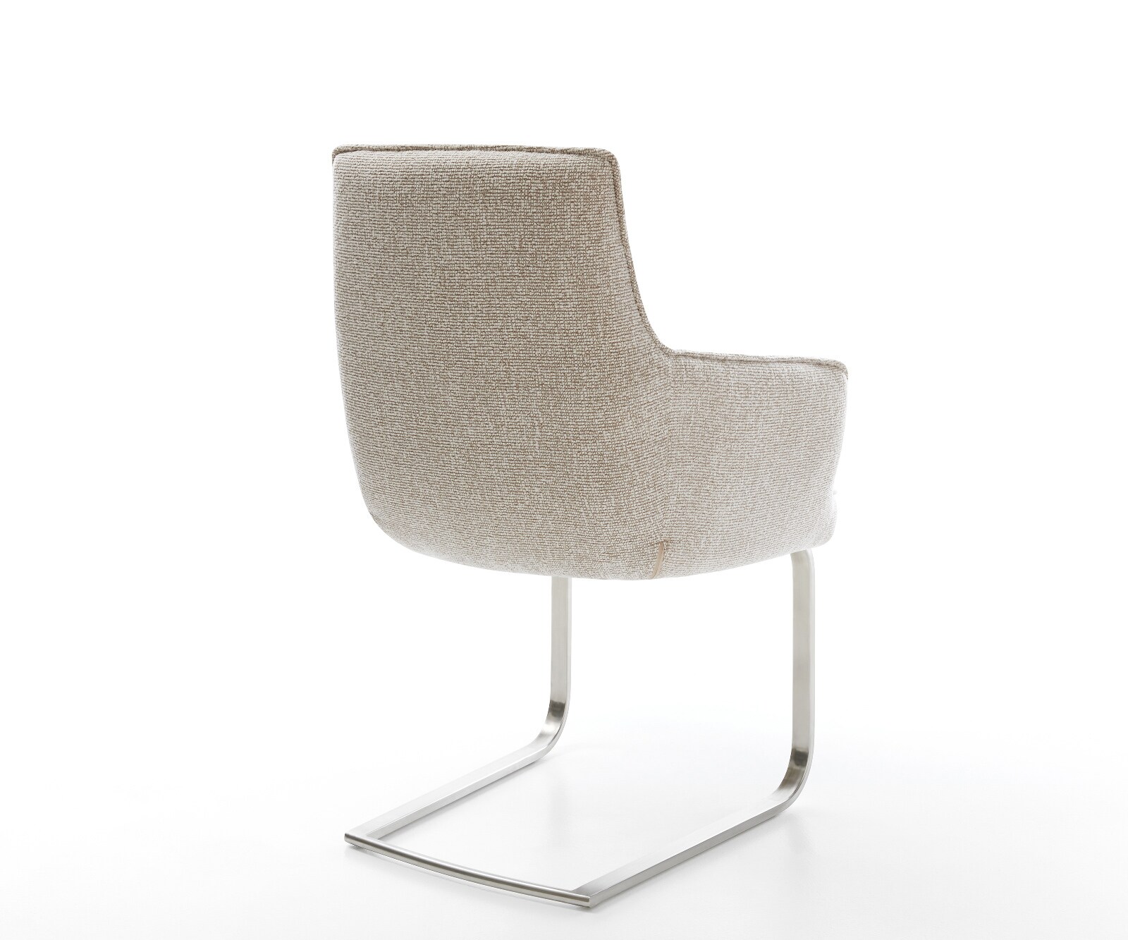 Cantilever Heira-Flex avec accoudoirs tissu tissé doux beige pied cantilever plat acier inoxydable resorts ensachés 5