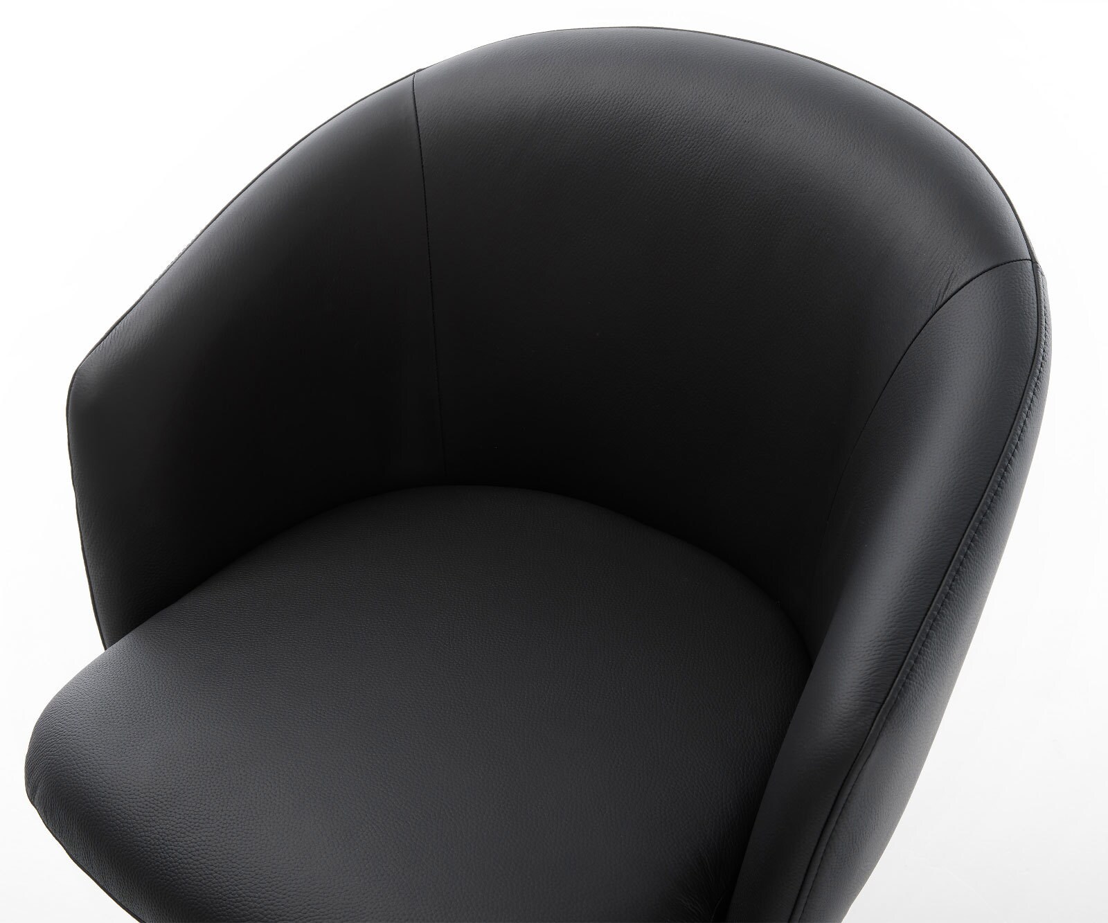 Chaise-de-salle-à-manger Caja-Flex avec accoudoirs cuir de vache noir 4 pieds coniques noir ressorts ensachés 4