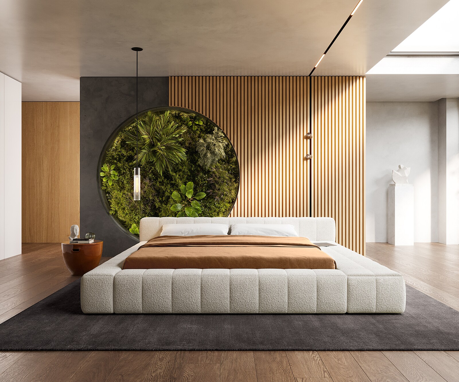 Sommier-Espazio 180x200 cm Bouclé Crème-Blanc avec espace de rangement 1