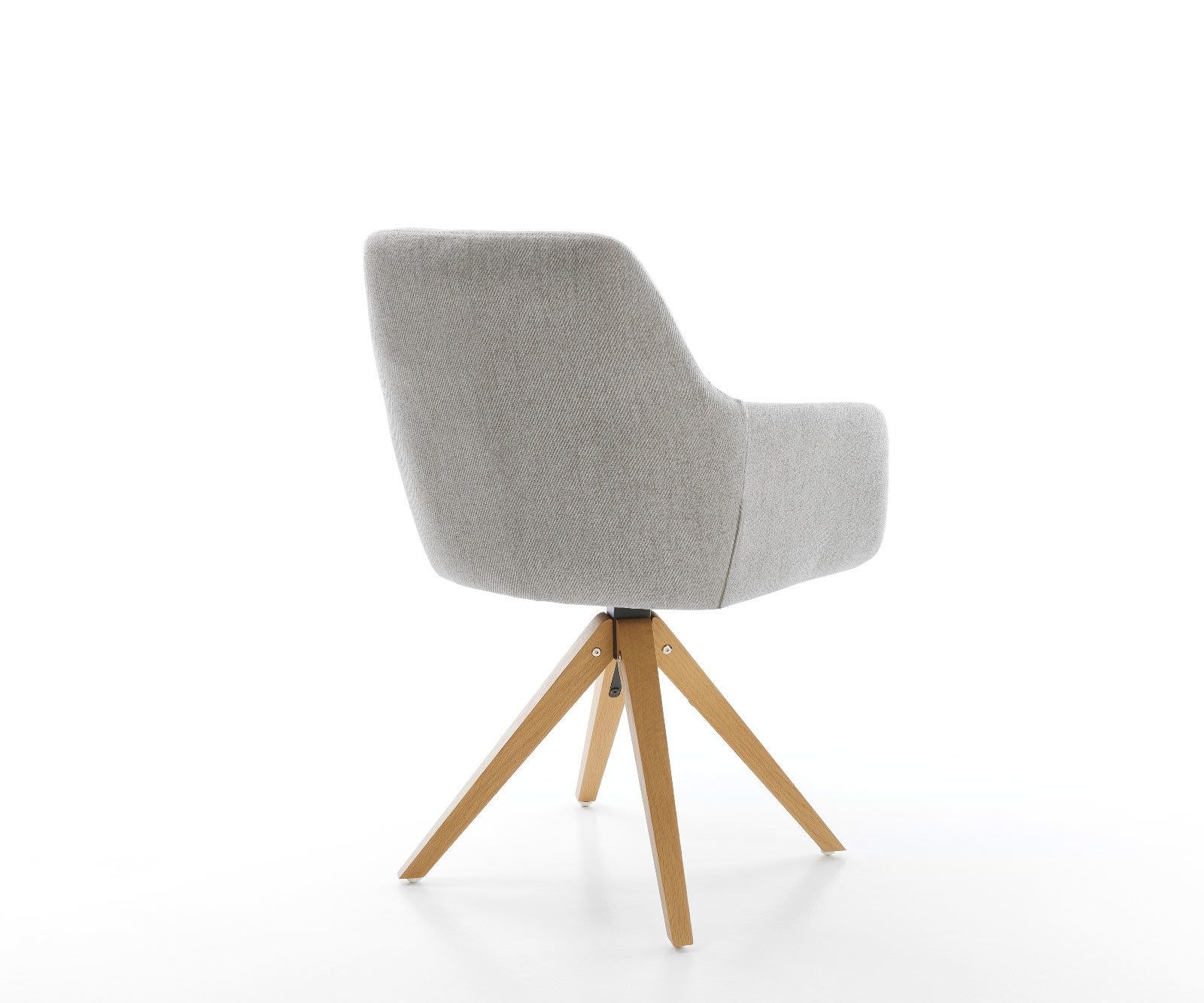 Chaise-de-salle-à-manger Pejo-Flex rayures gris clair pied en bois angulaire naturel ressorts ensachés 4 Chaise-de-salle-à-manger Pejo-Flex rayures gris clair pied en bois angulaire naturel ressorts ensachés 4