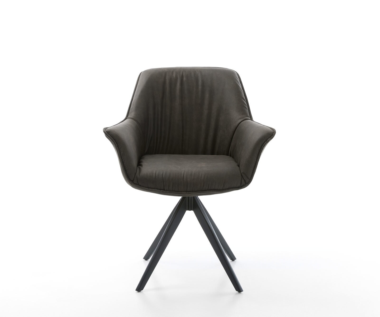 Chaise-de-salle-à-manger Keila-Flex avec accoudoirs microvelours anthracite vintage pied croisé angulaire noir 2 Chaise-de-salle-à-manger Keila-Flex avec accoudoirs microvelours anthracite vintage pied croisé angulaire noir 2