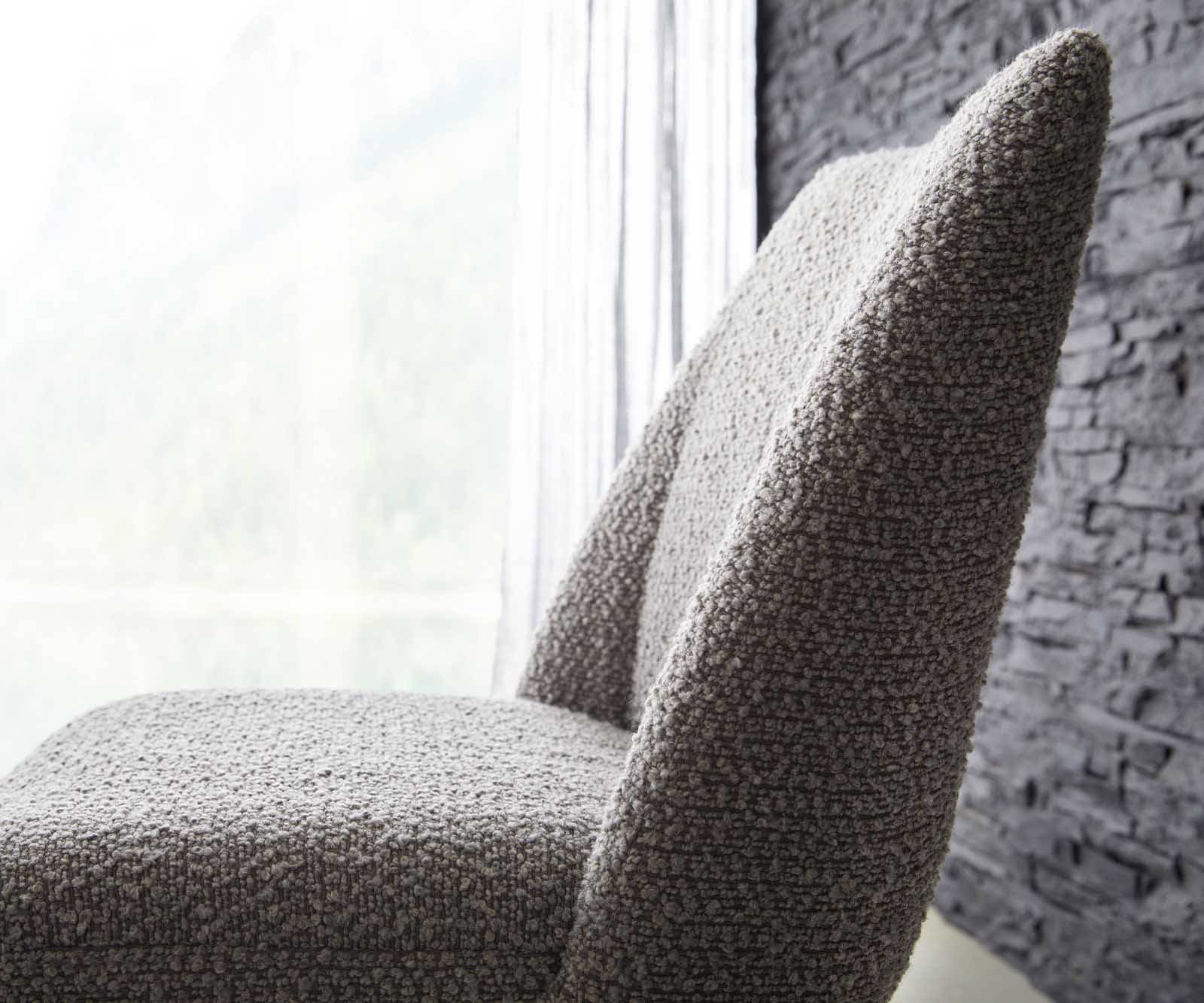 Chaise-pivotante Elso-Flex bouclé gris argenté pied croisé large acier inoxydable brossé pivotement sur 360° ressorts ensachés 3 Chaise-pivotante Elso-Flex bouclé gris argenté pied croisé large acier inoxydable brossé pivotement sur 360° ressorts ensachés 3