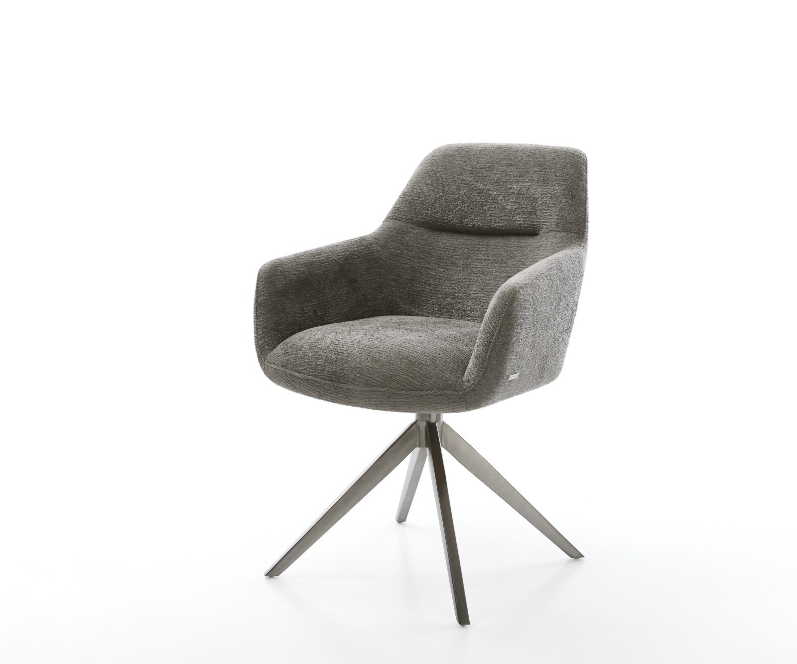 Chaise-pivotante Pejo-Flex bouclé doux couleur boue pied croisé large grafiete pivotement sur 360° fonction bascule resorts ensachés 1