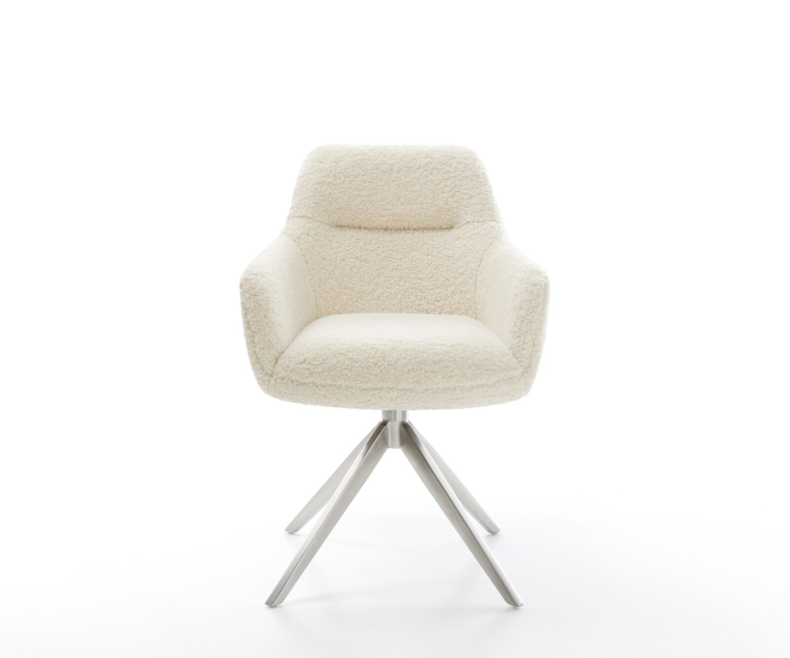 Chaise-pivotante Pejo-Flex tissu teddy beige pied croisé large acier inoxydable pivotement sur 360° fonction bascule resorts ensachés 2