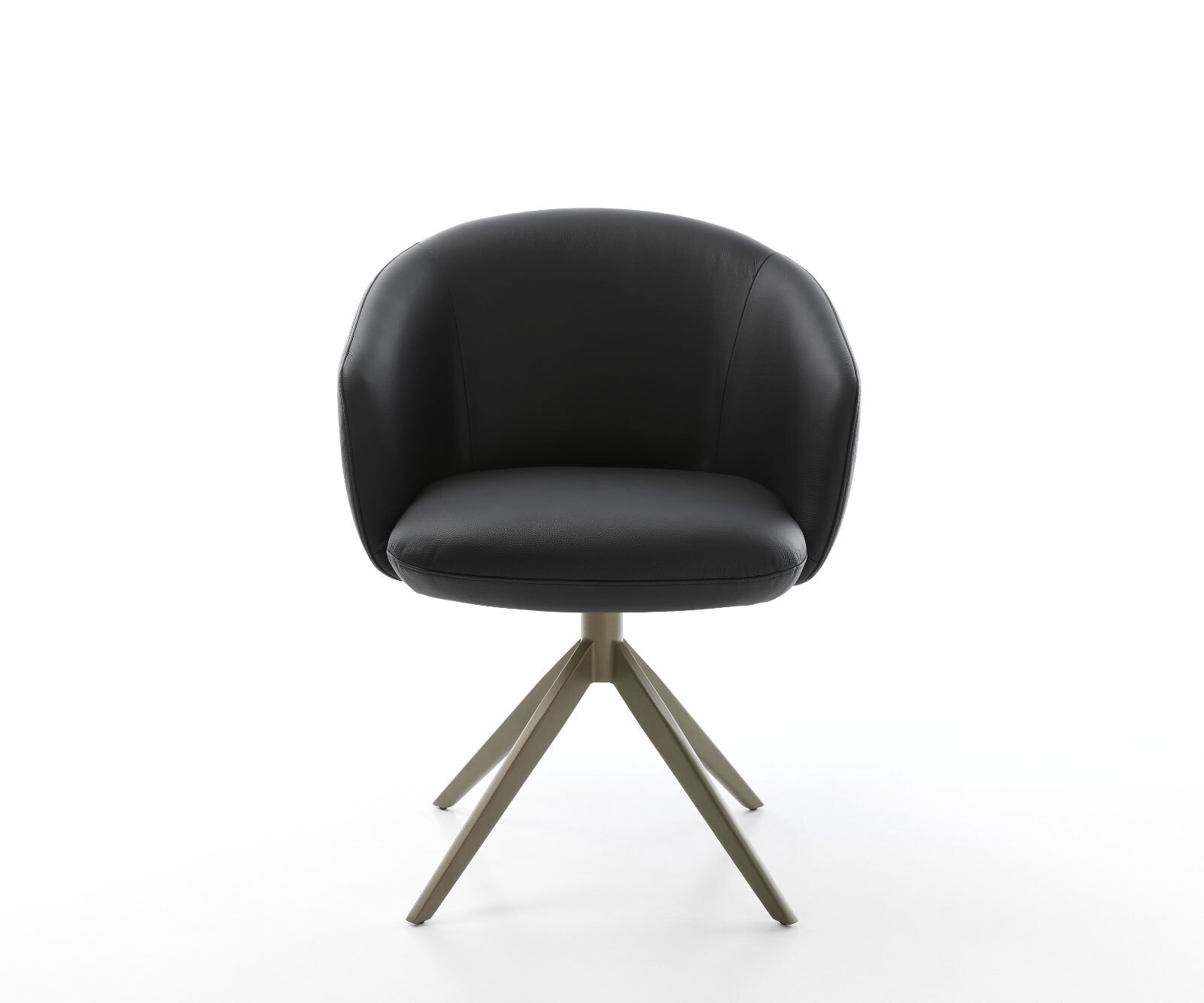 Chaise-pivotante Caja-Flex cuir de vache noir pied croisé large aspect titane pivotement sur 360° fonction bascule ressorts ensachés 2