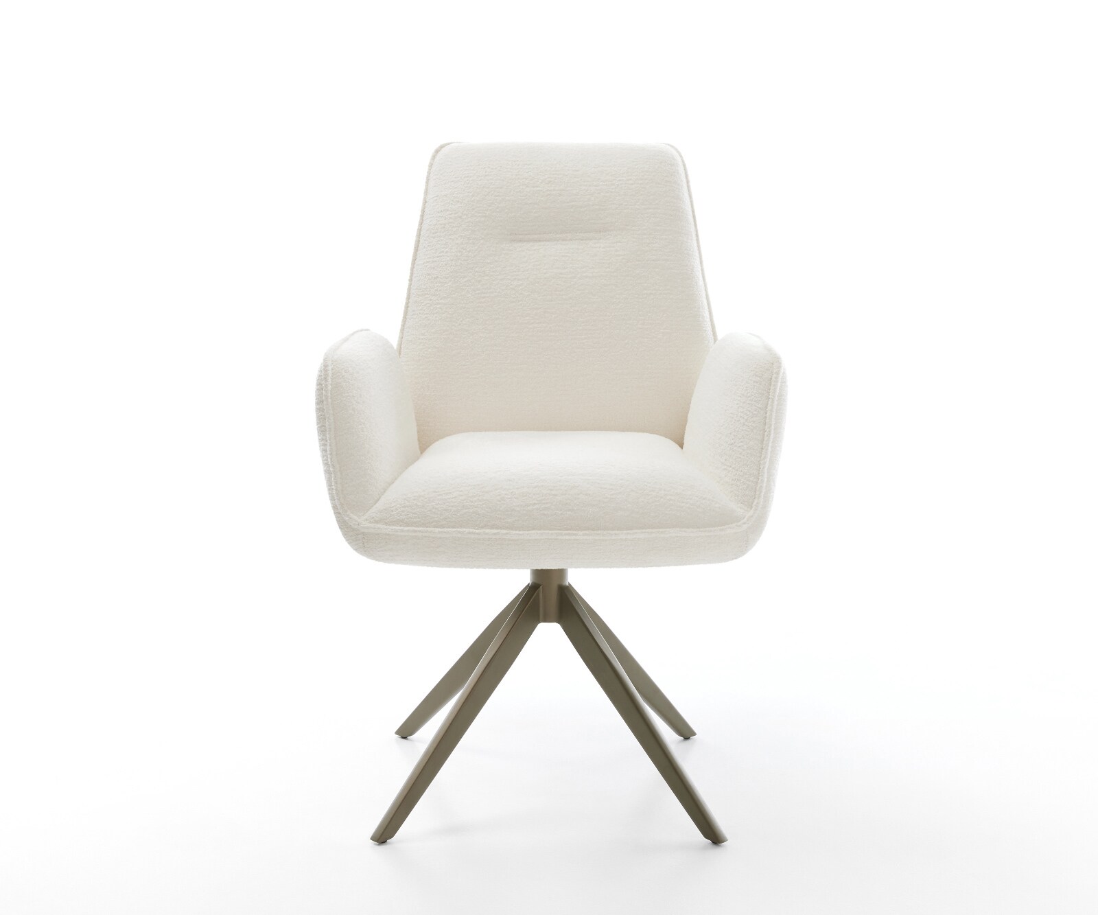 Chaise-pivotante Zoa-Flex bouclé doux beige pied croisé large aspect titane pivotement sur 360° fonction bascule ressorts ensachés 2