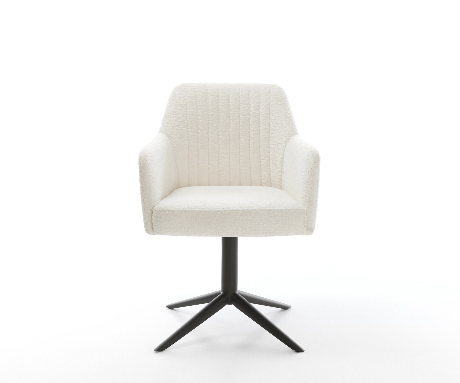 Chaise-pivotante Greg-Flex bouclé doux beige pied de chaise 4 branches noir pivotement sur 360° fonction bascule resorts ensachés 2