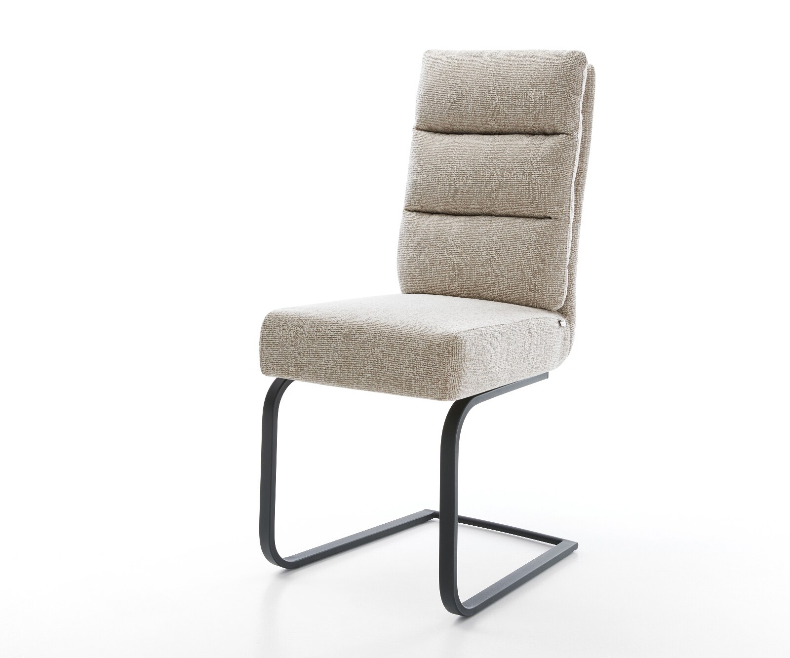 Cantilever Pela-Flex tissu tissé doux beige pied cantilever plat noir resorts ensachés 1