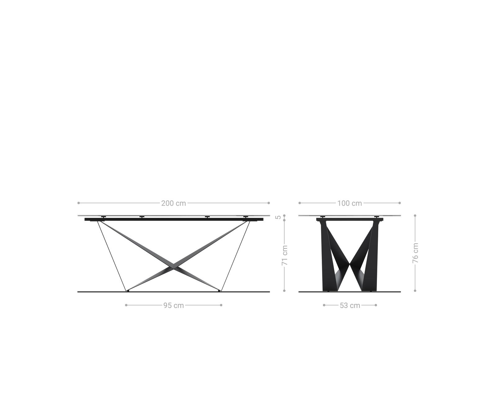 Table à manger Edge en forme de bateau 200x100 verre fondu noir fumé relief en 3D Spider acier plat noir 6 Table à manger Edge en forme de bateau 200x100 verre fondu noir fumé relief en 3D Spider acier plat noir 6